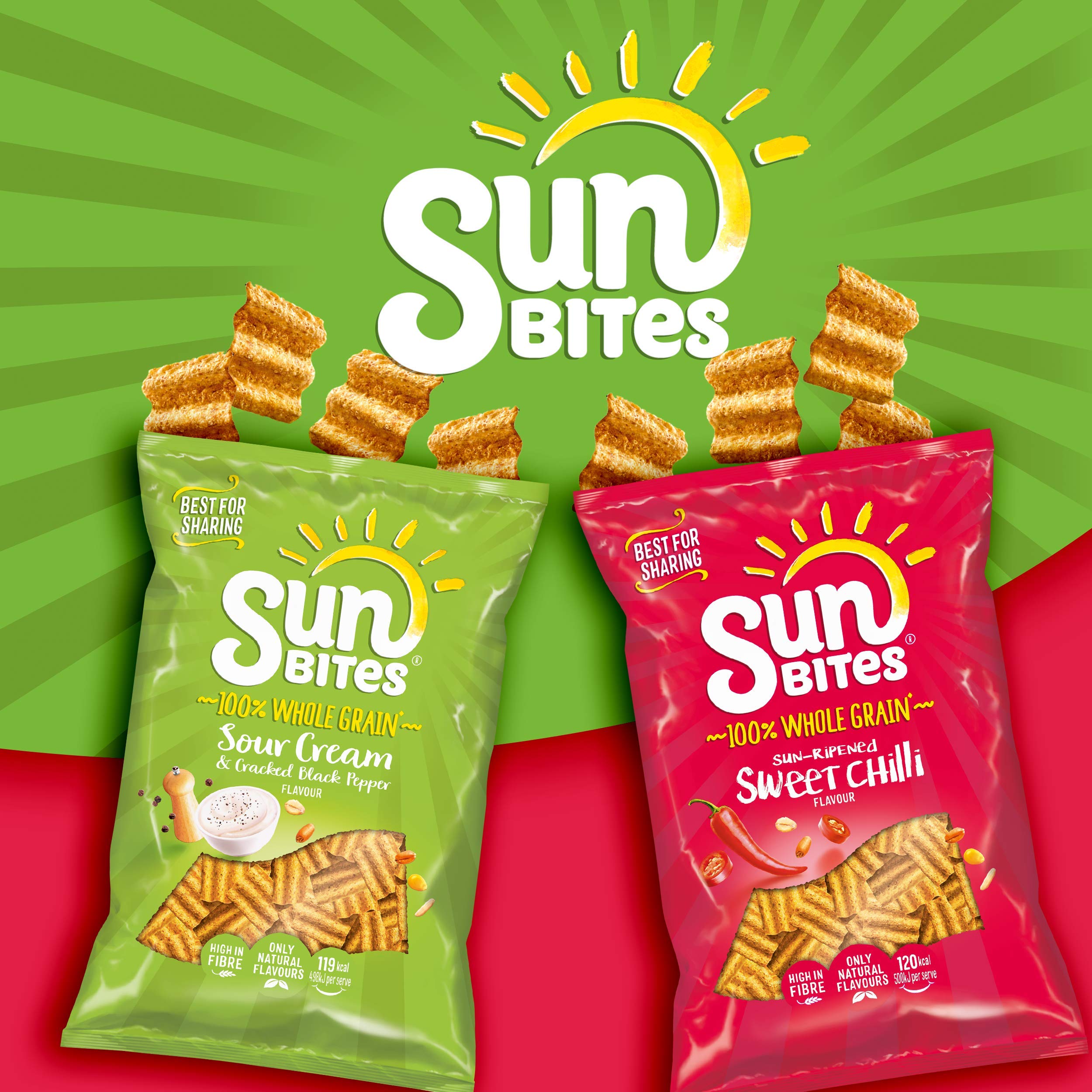 Sunbites Sun Ripened Sweet Chilli Wholegrain Crisps 6x25g Multipack 3