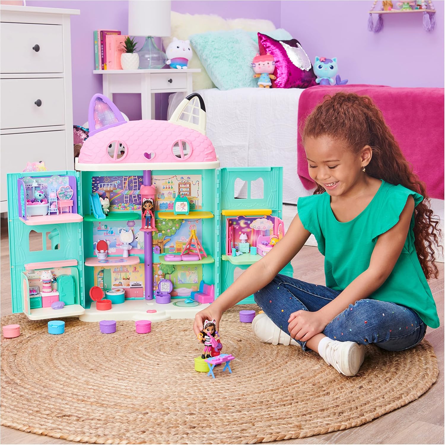Gabby’s Dollhouse Kitty Karaoke Set - Musical Playset with Action Figures & Surprise Accessory for Kids 7