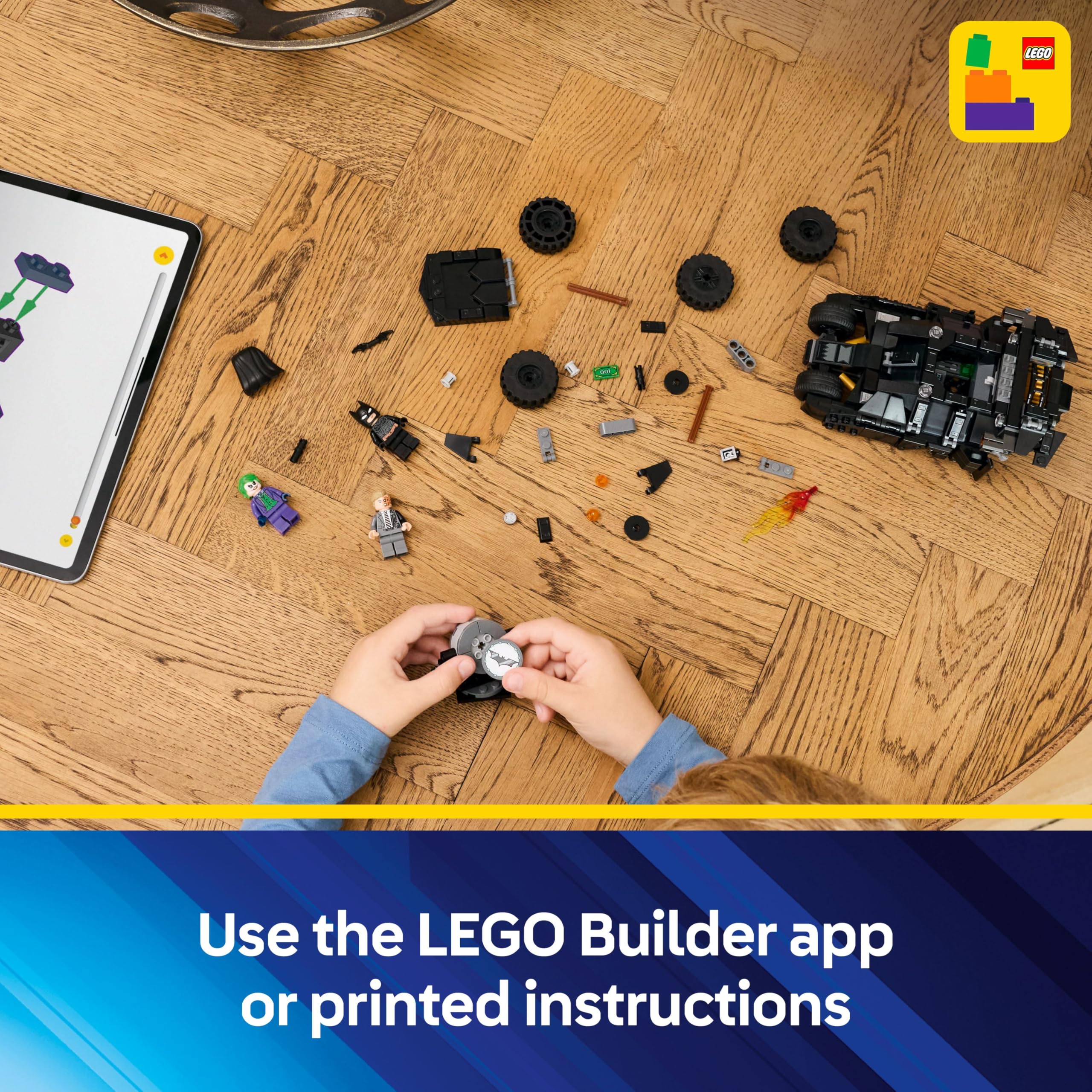 LEGO DC Batman Tumbler vs. Two-Face & The Joker - 429-Piece Batmobile Building Set for Kids 8+ 9