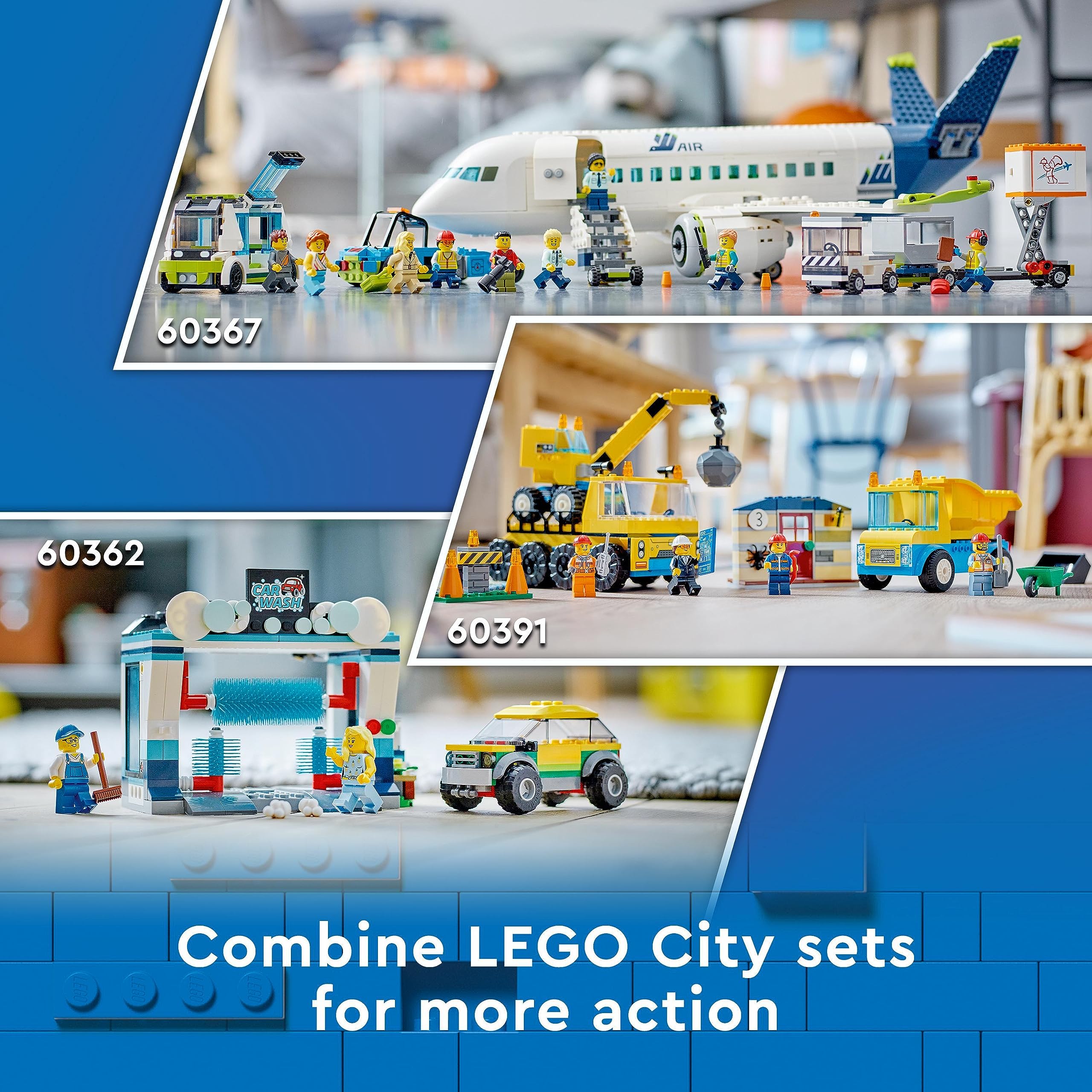 LEGO City Passenger Aeroplane Toy Set - 913-Piece Building Kit with 9 Minifigures & Airport Vehicles 9