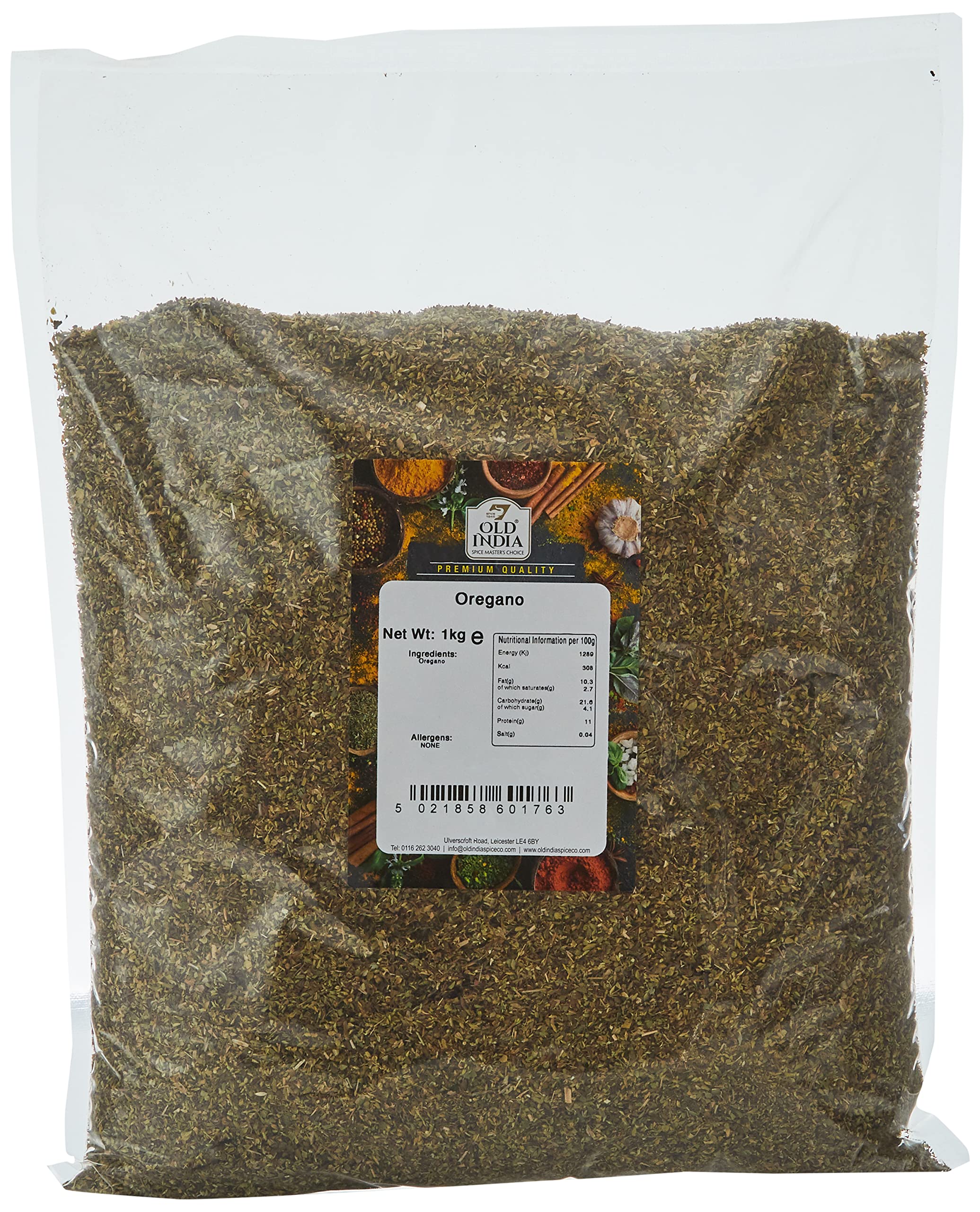 Old India Oregano 1 kg – Ganzes Kraut, 100 % natürlich, gentechnikfreies Gewürz zum Kochen