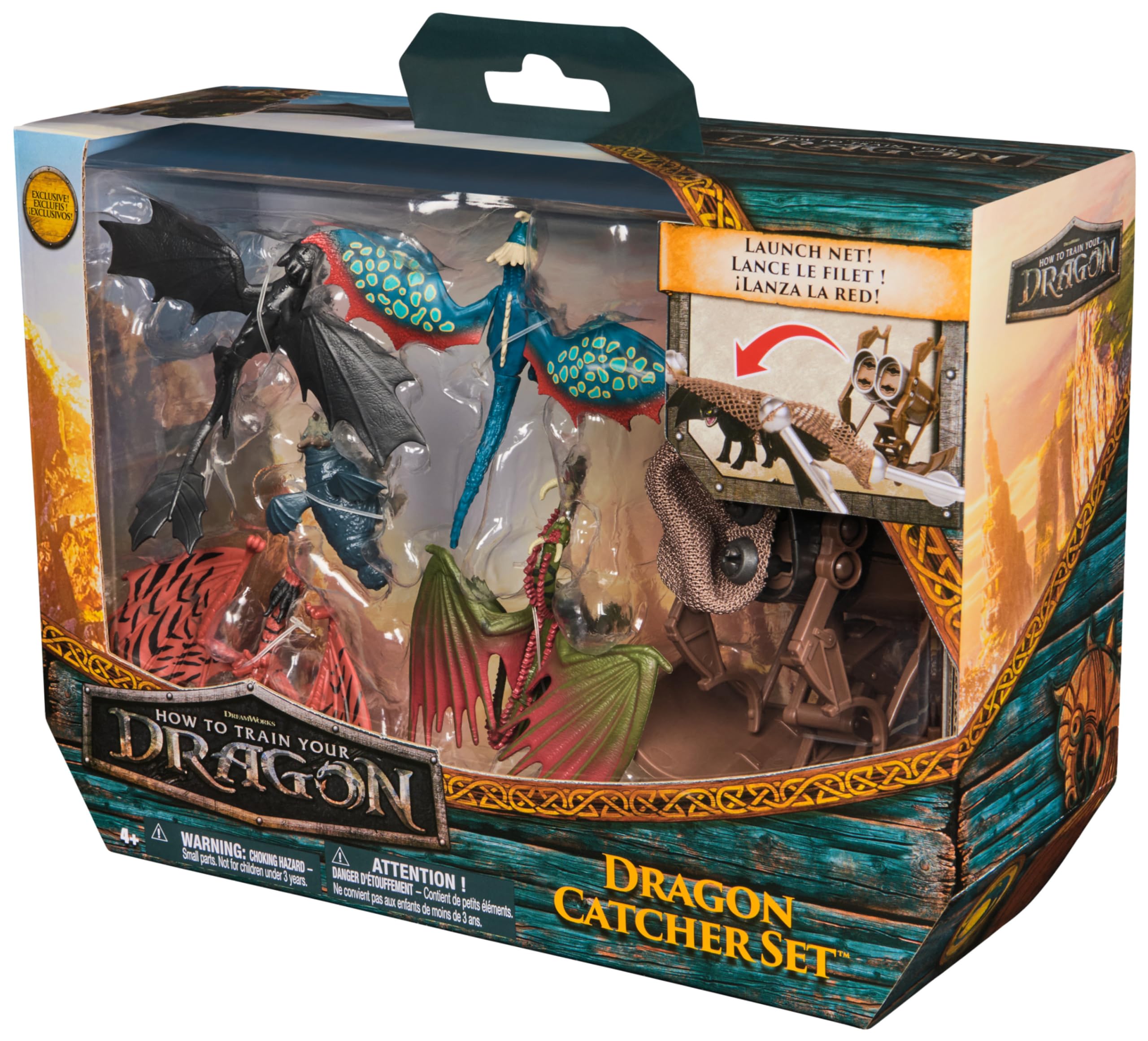 Dreamworks Dragons How to Train Your Dragon 5-Pack Dragon Catcher Set with Mangler - Action Figures for Kids 4+ 8