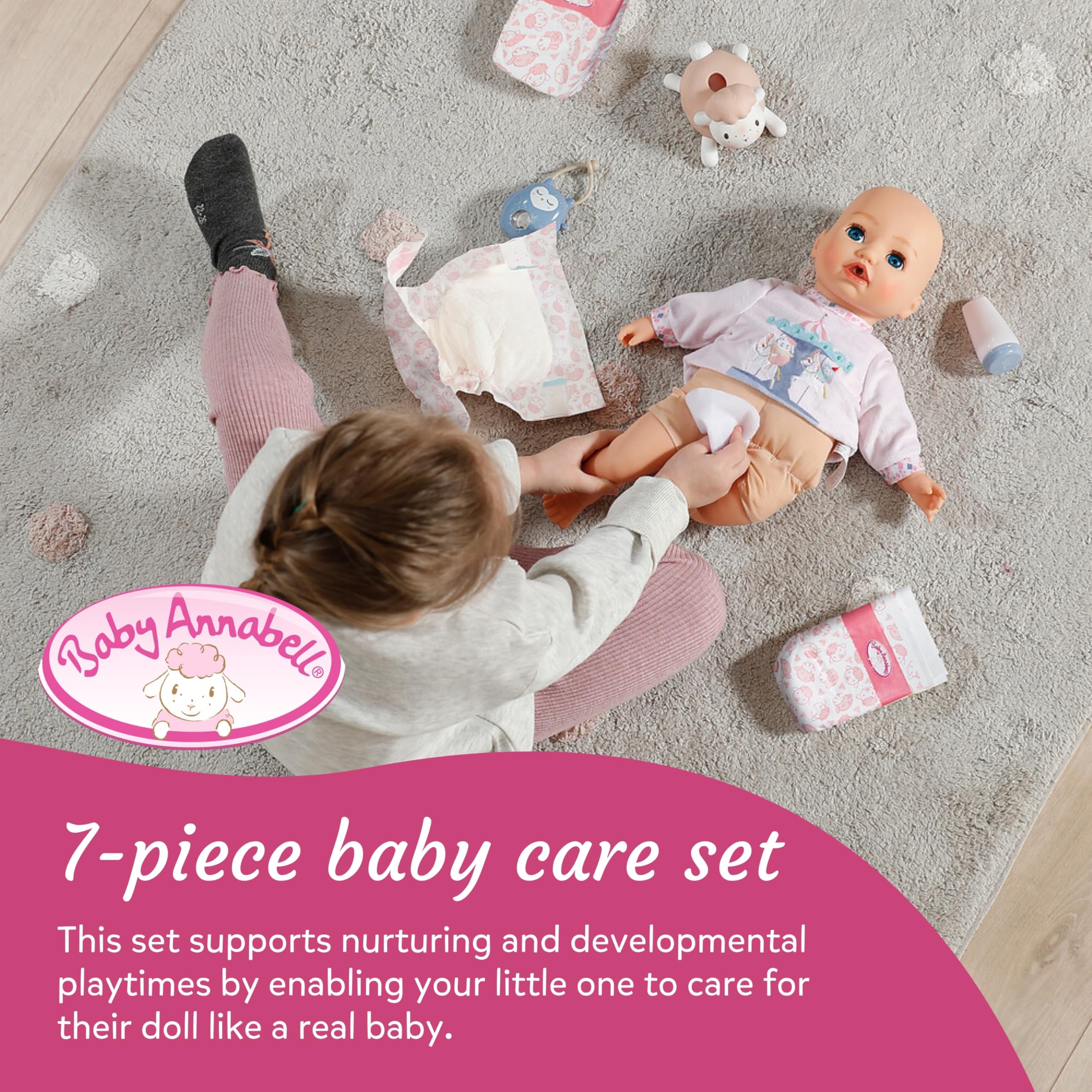 Baby Annabell Baby Care Set - 7-Piece Doll Accessories Playset for 36cm & 43cm Dolls 6