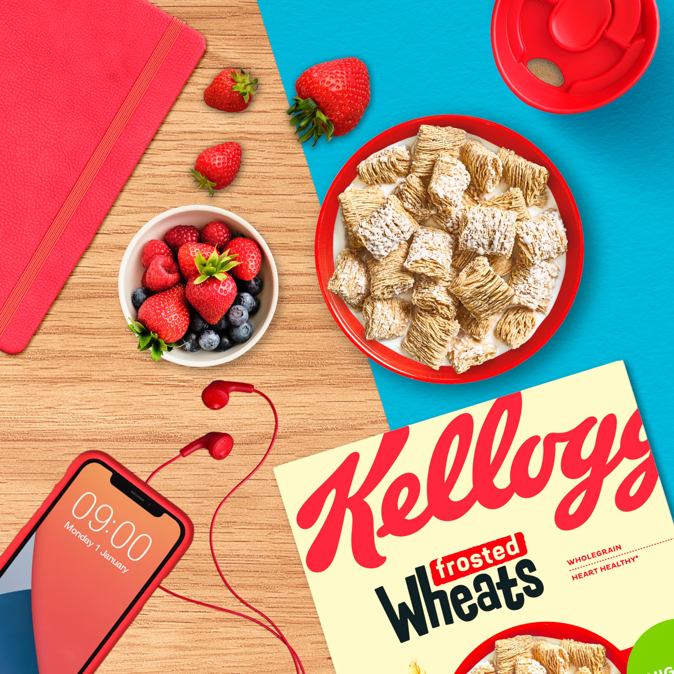 Kellogg's Frosted Wheats Cold Cereal - Shredded Wholewheat with Sugar Topping | 500g