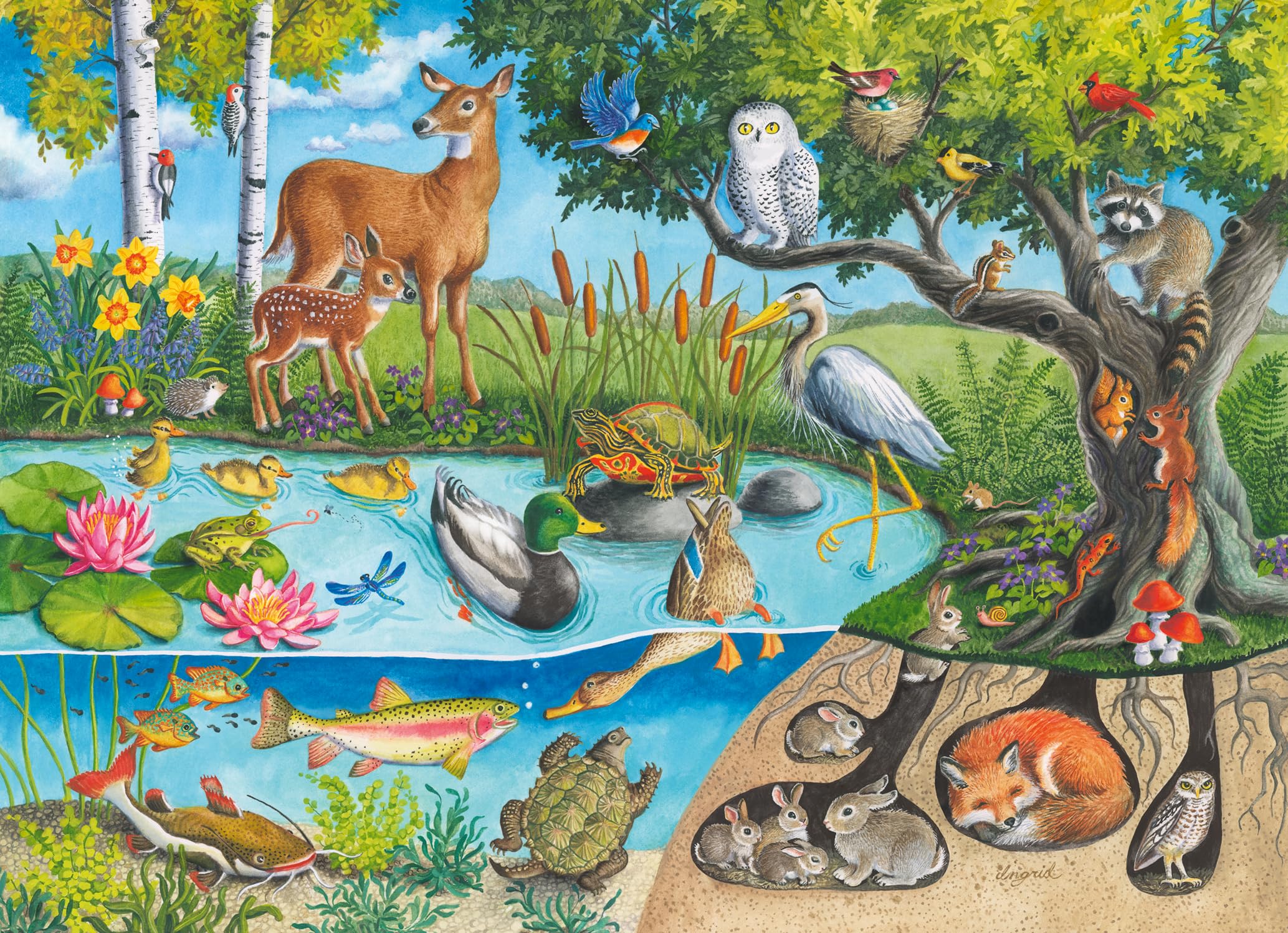 Ravensburger Animals Above & Below 60-Piece Puzzle - Educational Floor Puzzle for Kids 4+