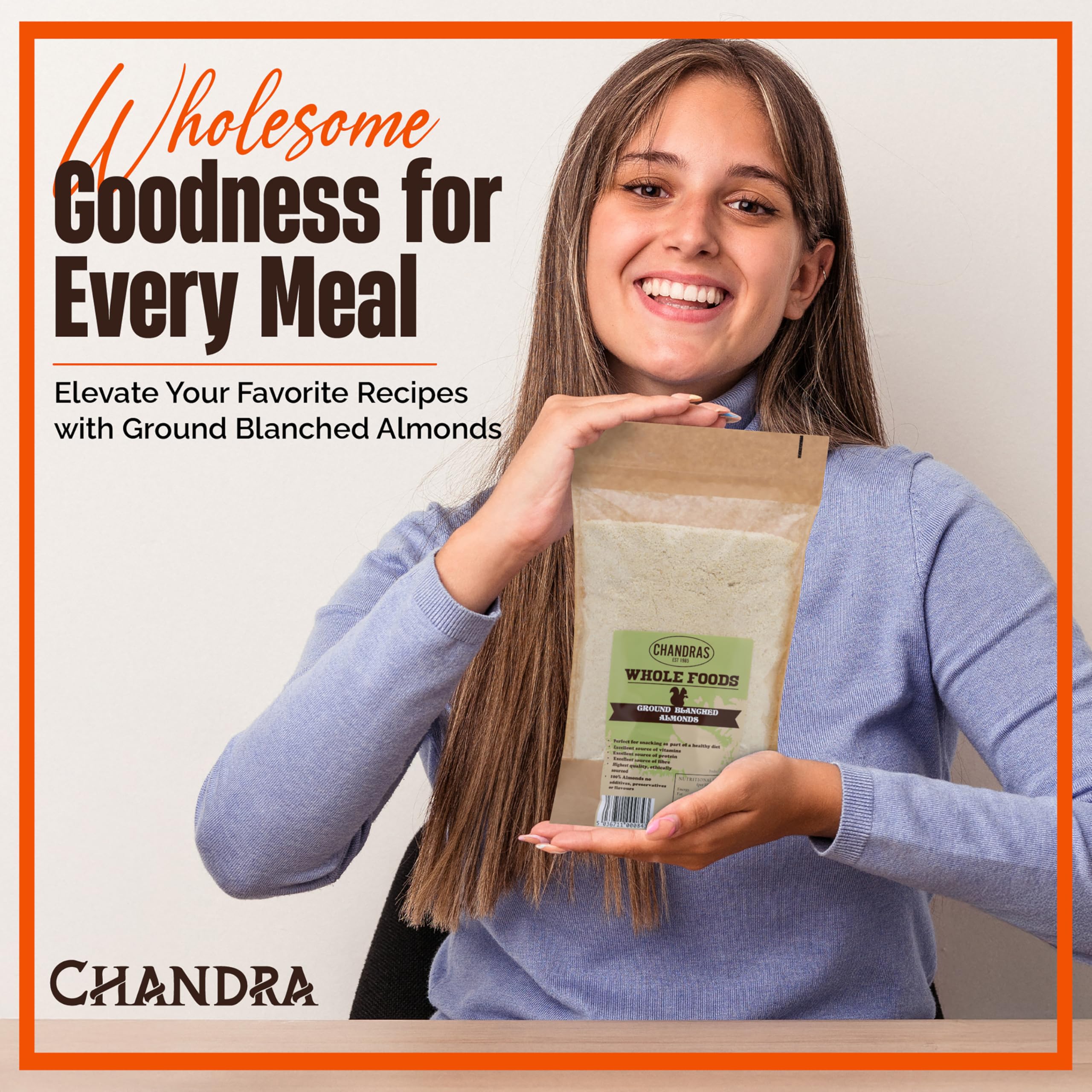 Chandra Whole Foods - Gemahlenes Mandelmehl 1 kg 6