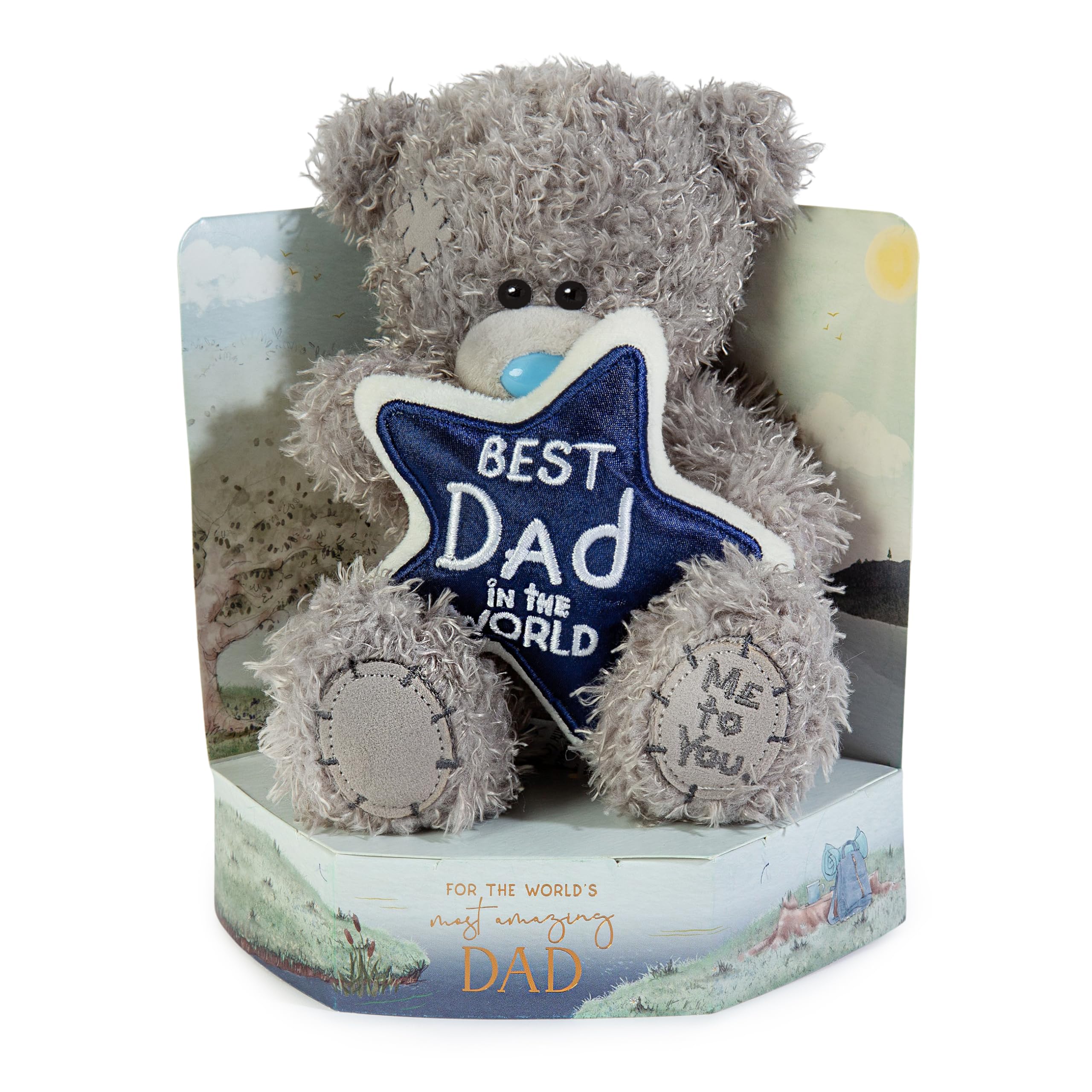 Me To You Bear Tatty Teddy 'Best Dad In The World' Plush Bear | 16.5 cm | Gift Plinth
