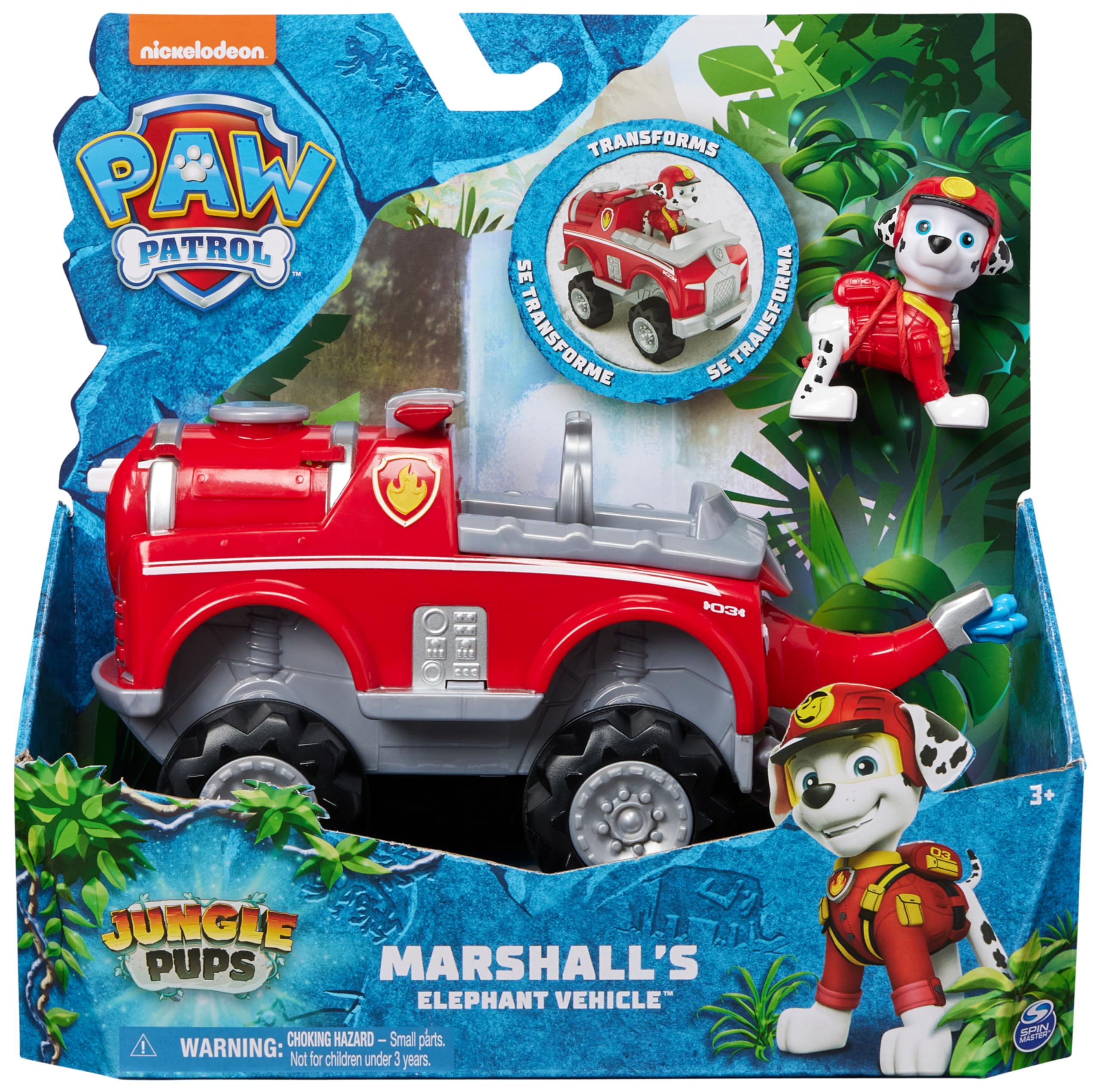 Paw Patrol Jungle Pups Marshall’s Elephant Vehicle - Transforming Rescue Truck with Action Figure, Ages 3+ 8