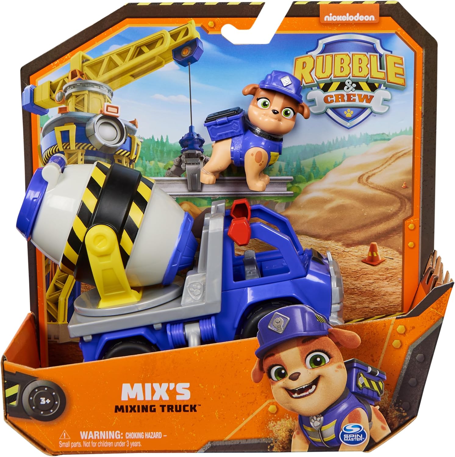 Rubble & Crew Mix’s Cement Mixer Toy Truck with Action Figure - Building & Construction Playset for Kids 3+ 9