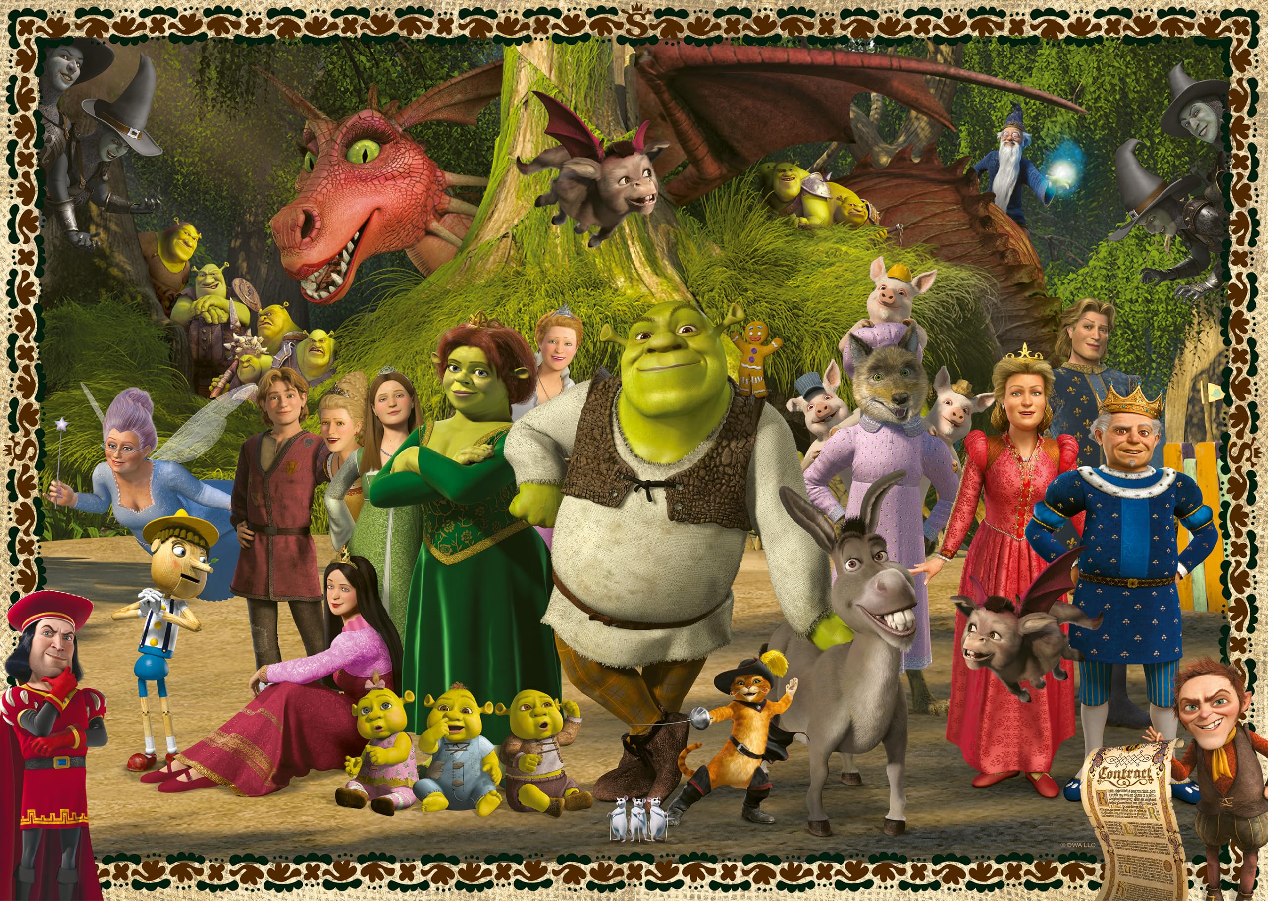 Ravensburger Shrek 1000 Piece Jigsaw Puzzle - Fairy-tale Chaos | 70 x 50cm | Adults & Children 12+