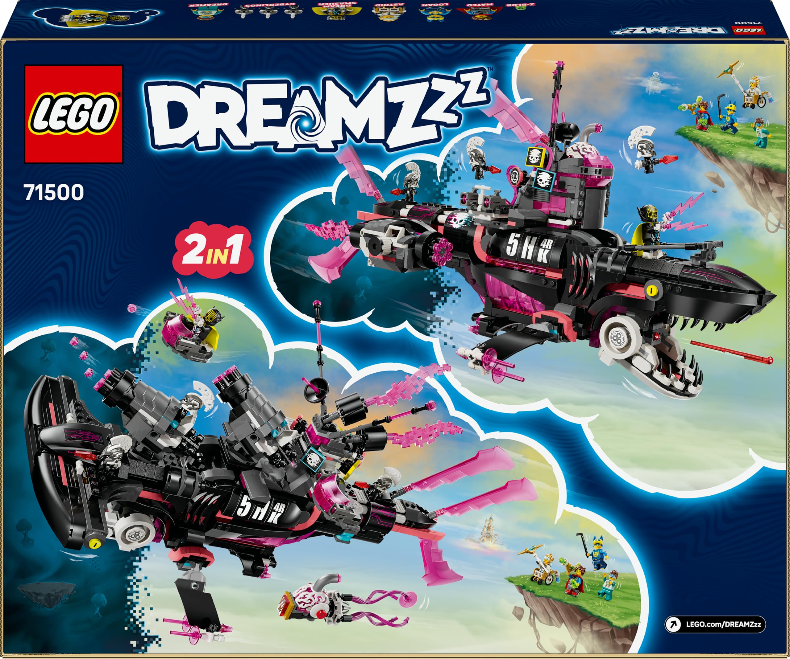 LEGO DREAMZzz Nightmare Shark Submarine Toy 71500 - 2in1 Modular Set for Ages 9+ 11