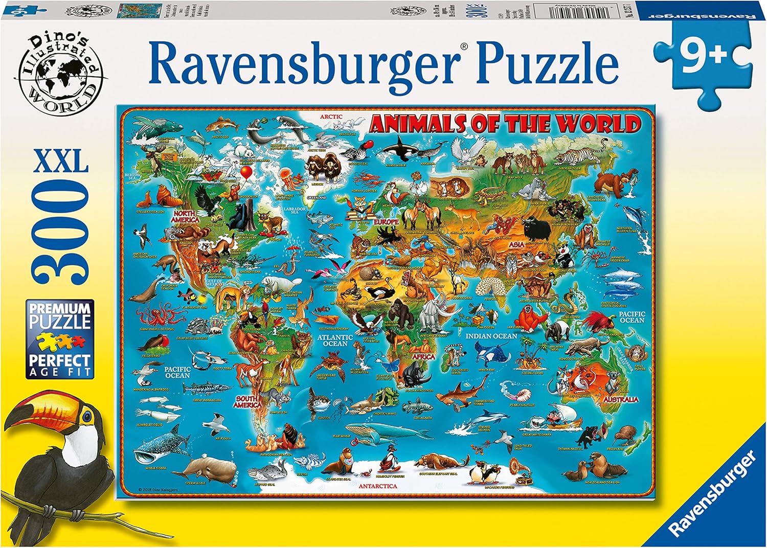 Ravensburger Animals of the World 300-Piece Jigsaw Puzzle with Extra Large Pieces - Ages 9+