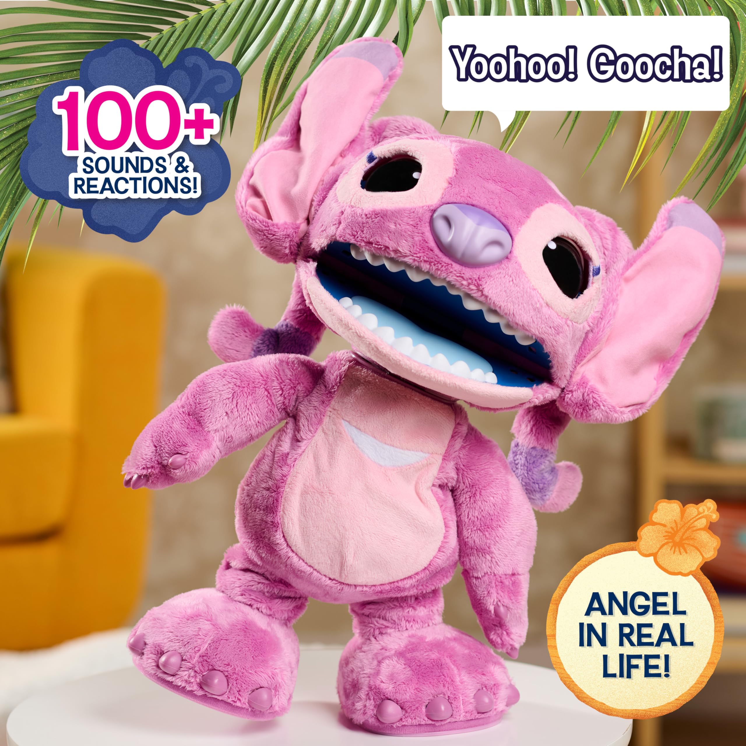 Just Play Disney Angel Interactive Plush Toy - 100+ Sounds | 43 cm Tall | Ages 3-8