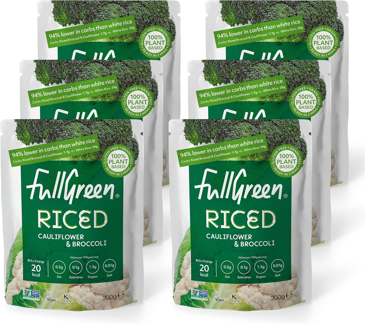 Fullgreen - Riced Broccoli & Cauliflower Plant-Based Low-Carb Rice Alternative