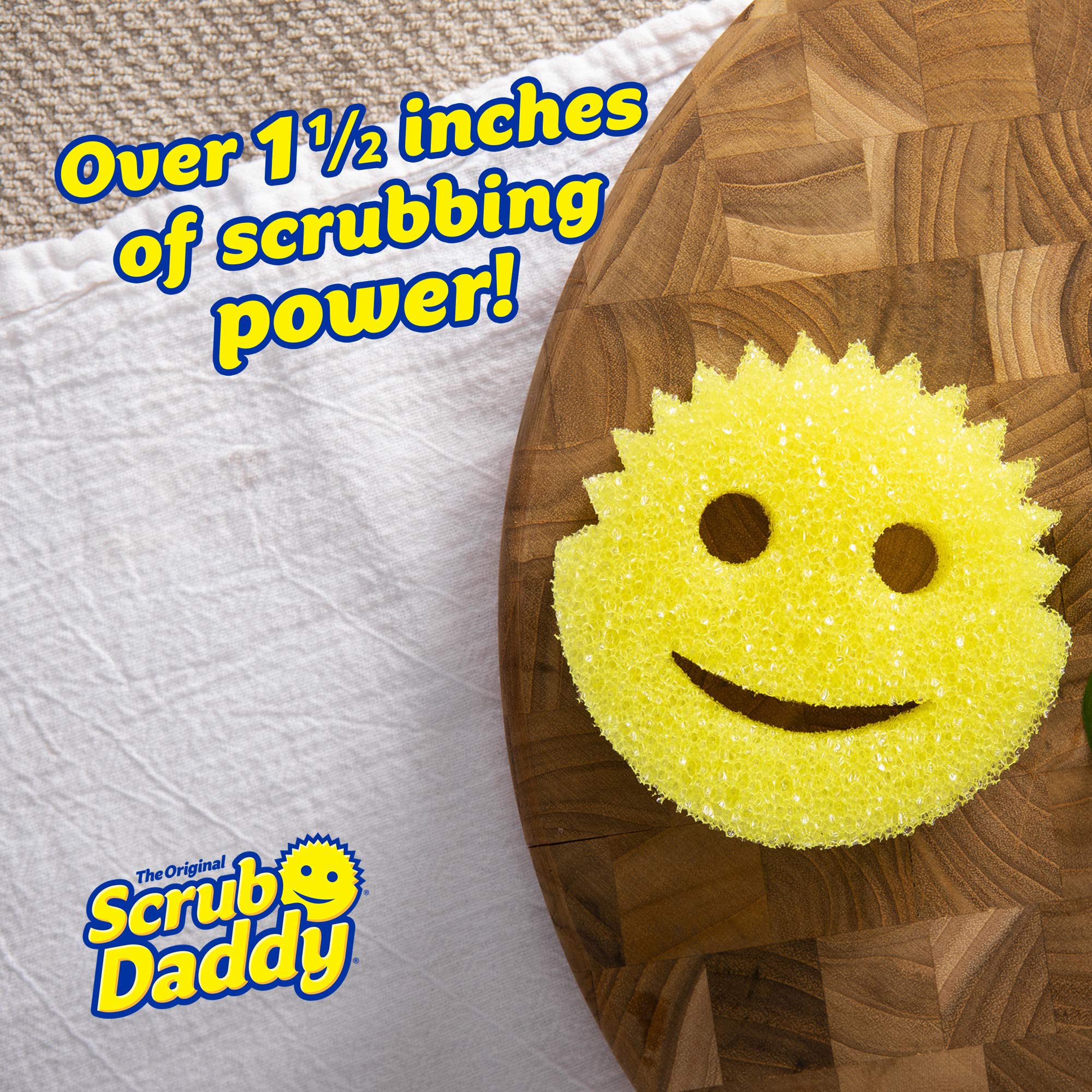 Scrub Daddy Original Dish Sponge - Non-Scratch, Odor-Resistant | 2 Pack | Yellow