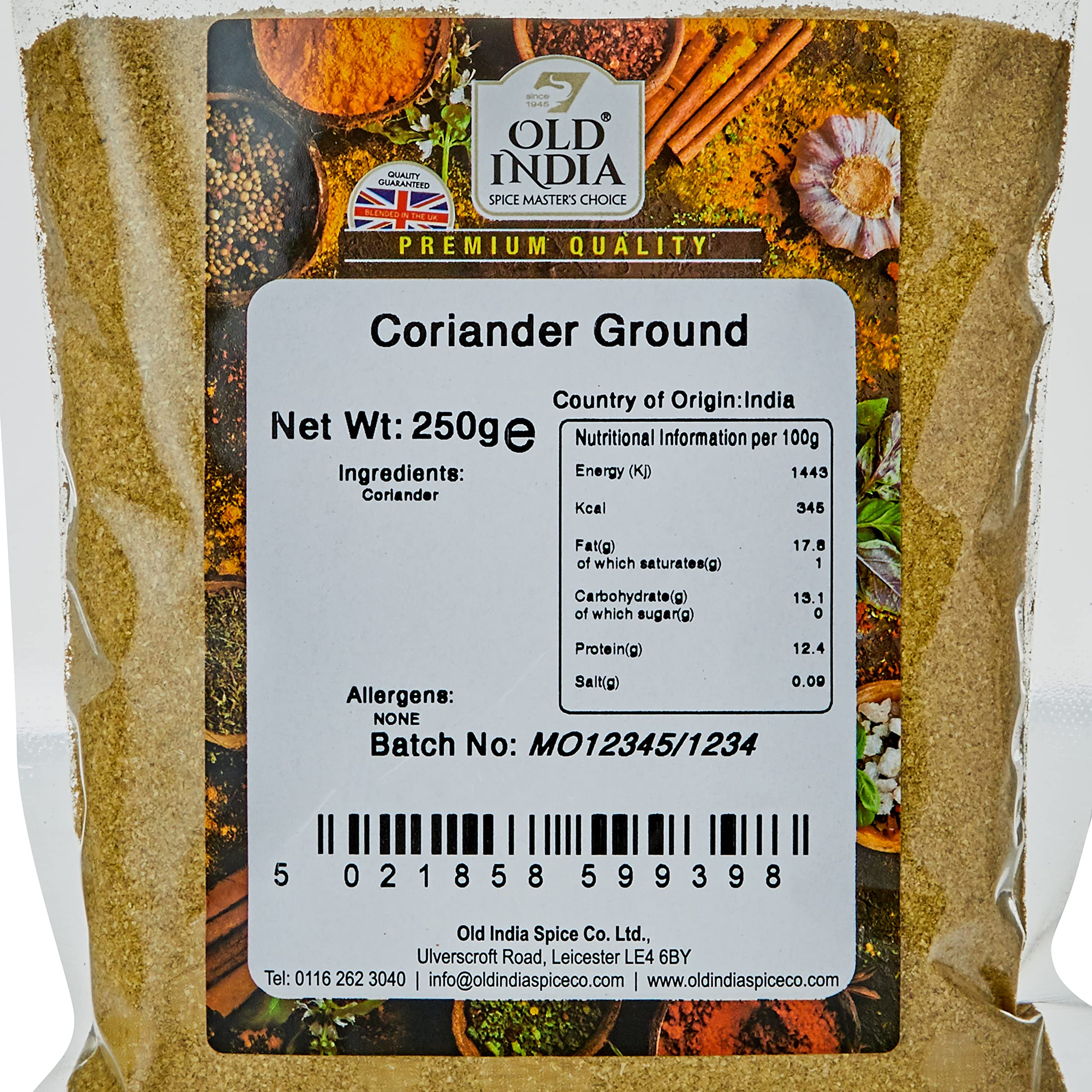 Old India Ground Coriander - 100% Natural, Additive-Free | 250g