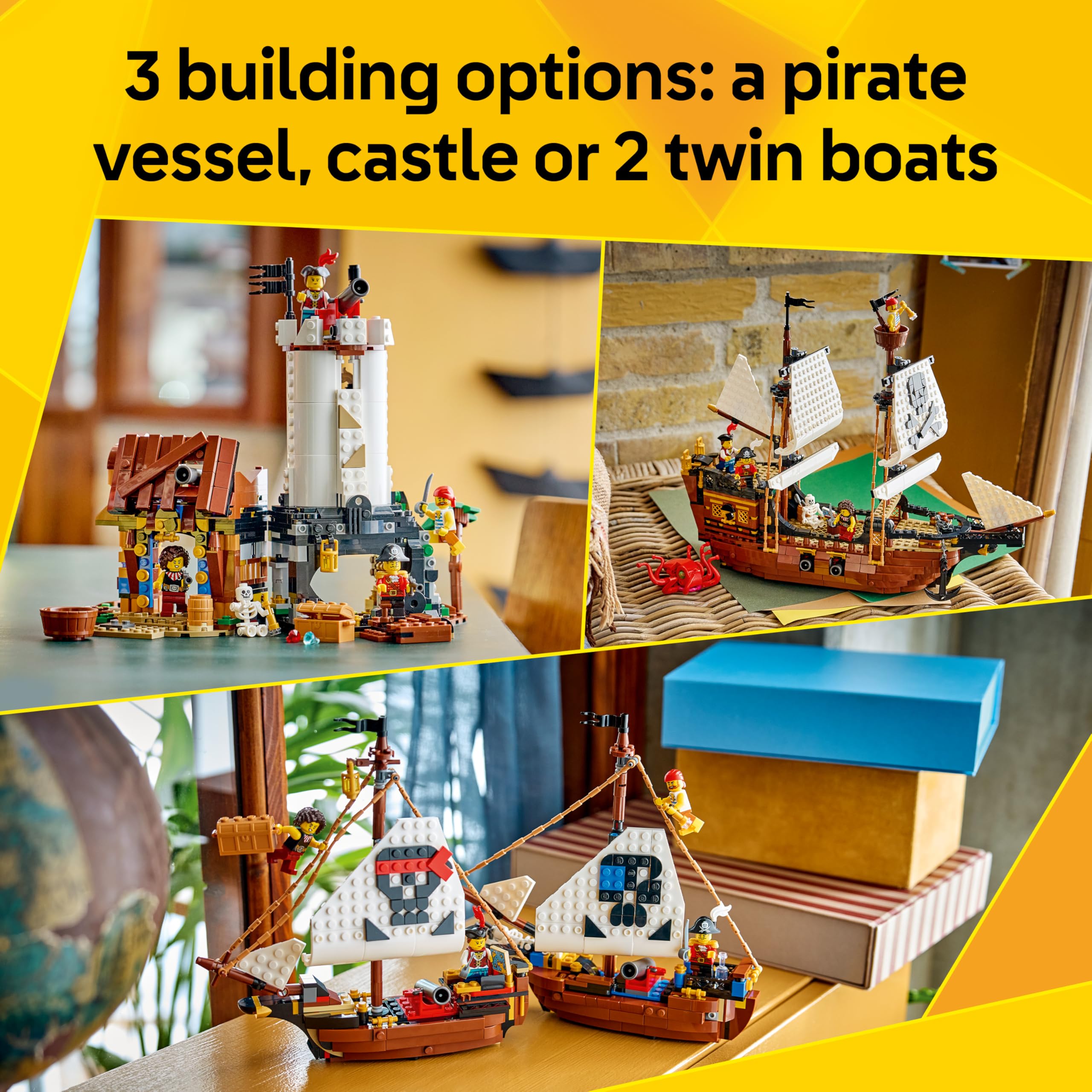 LEGO Creator 3 in 1 Iconic Pirate Ship Toy - 3 Models in 1, Ages 9+ 3