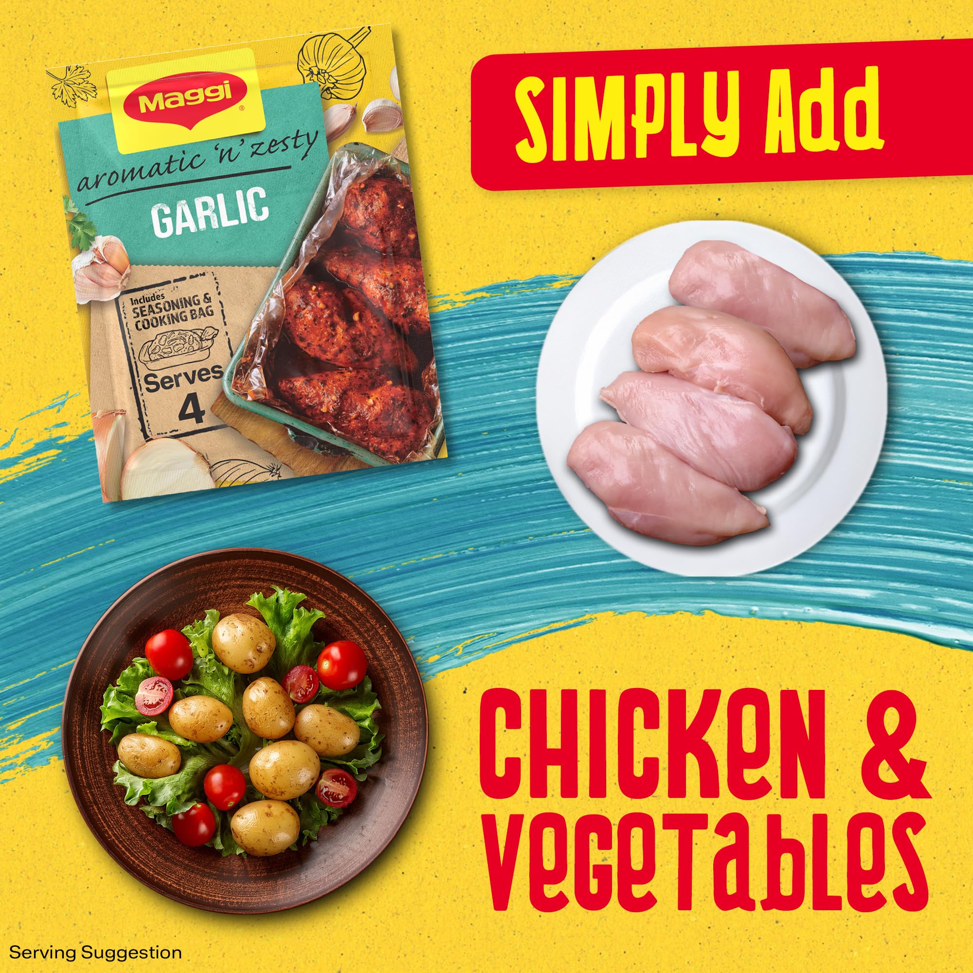 MAGGI - So Juicy Garlic Chicken Recipe Mix (30g Sachet) 6