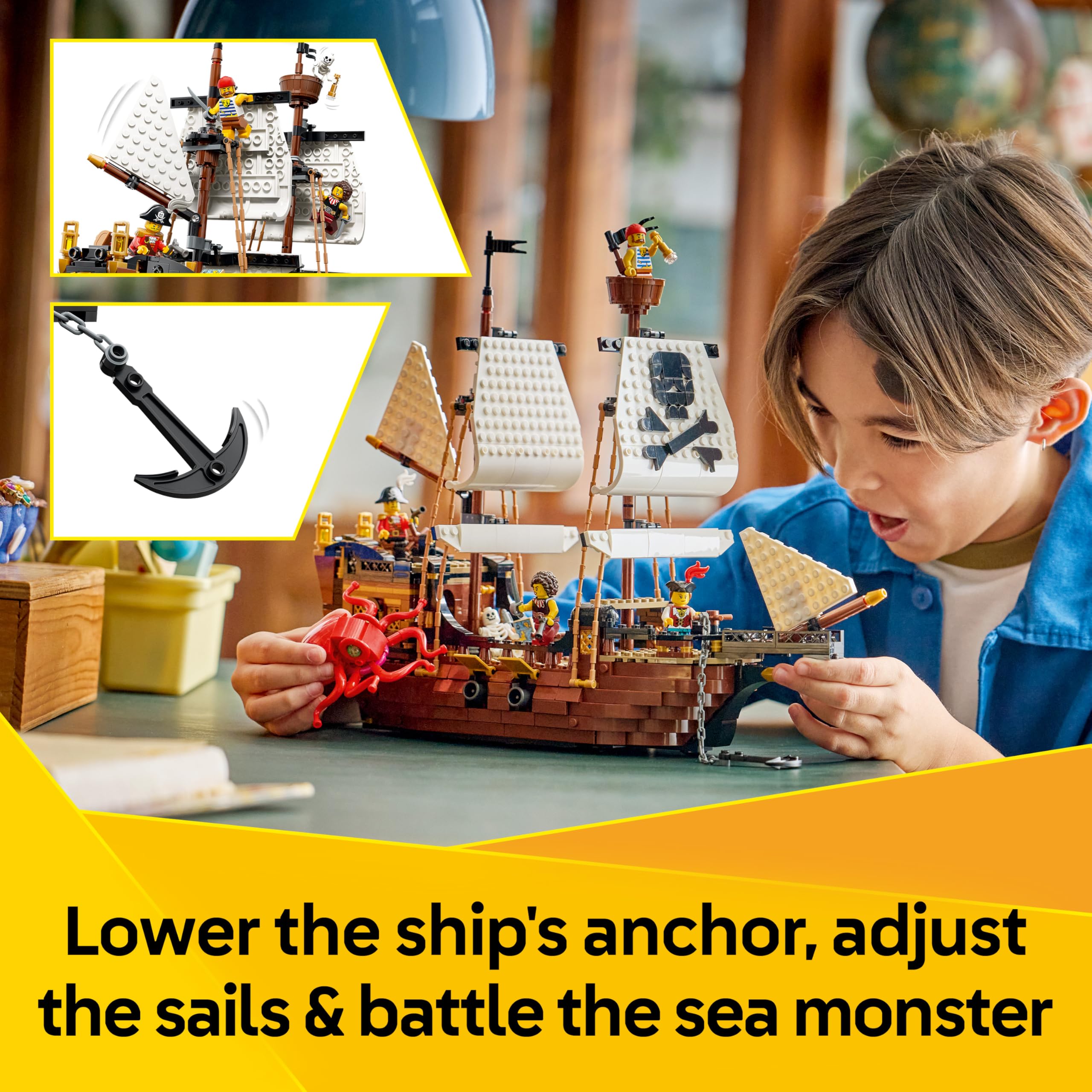 LEGO Creator 3 in 1 Iconic Pirate Ship Toy - 3 Models in 1, Ages 9+ 4