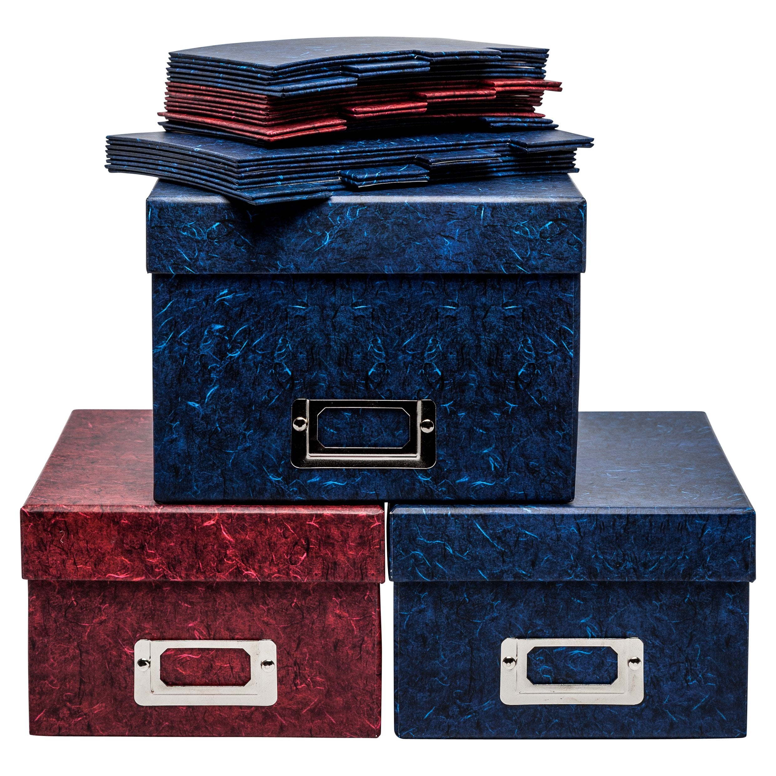 Hampton Frames Photo Storage Box - Holds 700 4x6 Photos | Red Cardboard | Stackable 9