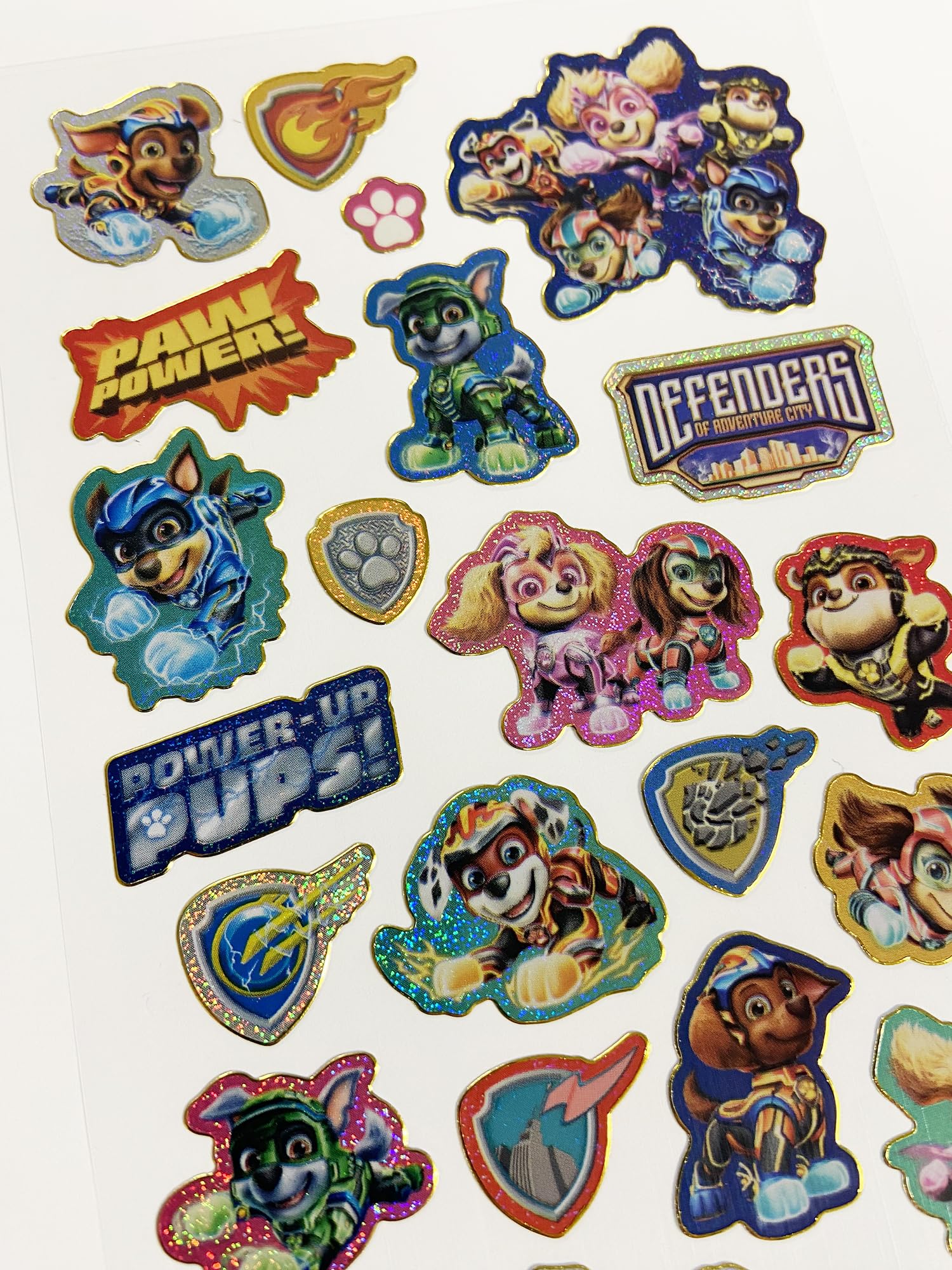 Paper Projects PAW Patrol the Mighty Movie Sparkly Reusable Stickers - Foil Sticker Sheet 3