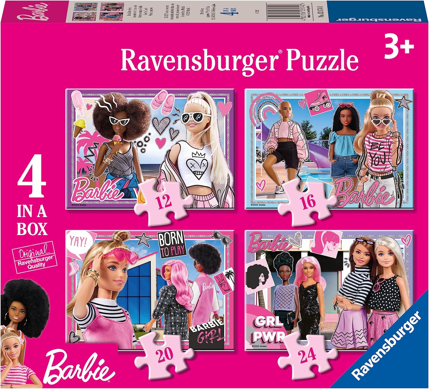 Ravensburger Barbie 4-in-a-Box Jigsaw Puzzle Set for Kids Ages 3 and Up