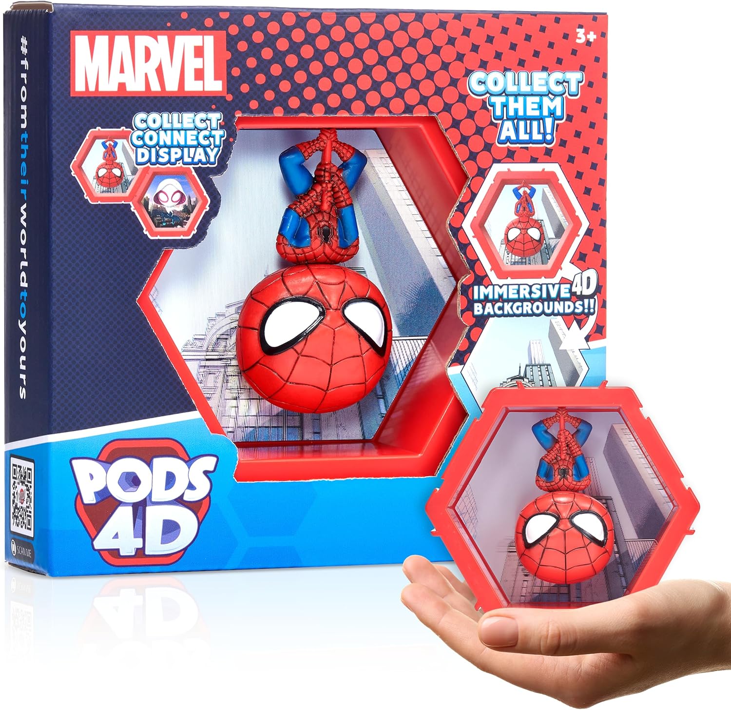 WOW! PODS 4D Marvel Spider-Man - Connectable Collectible Bobblehead Figure