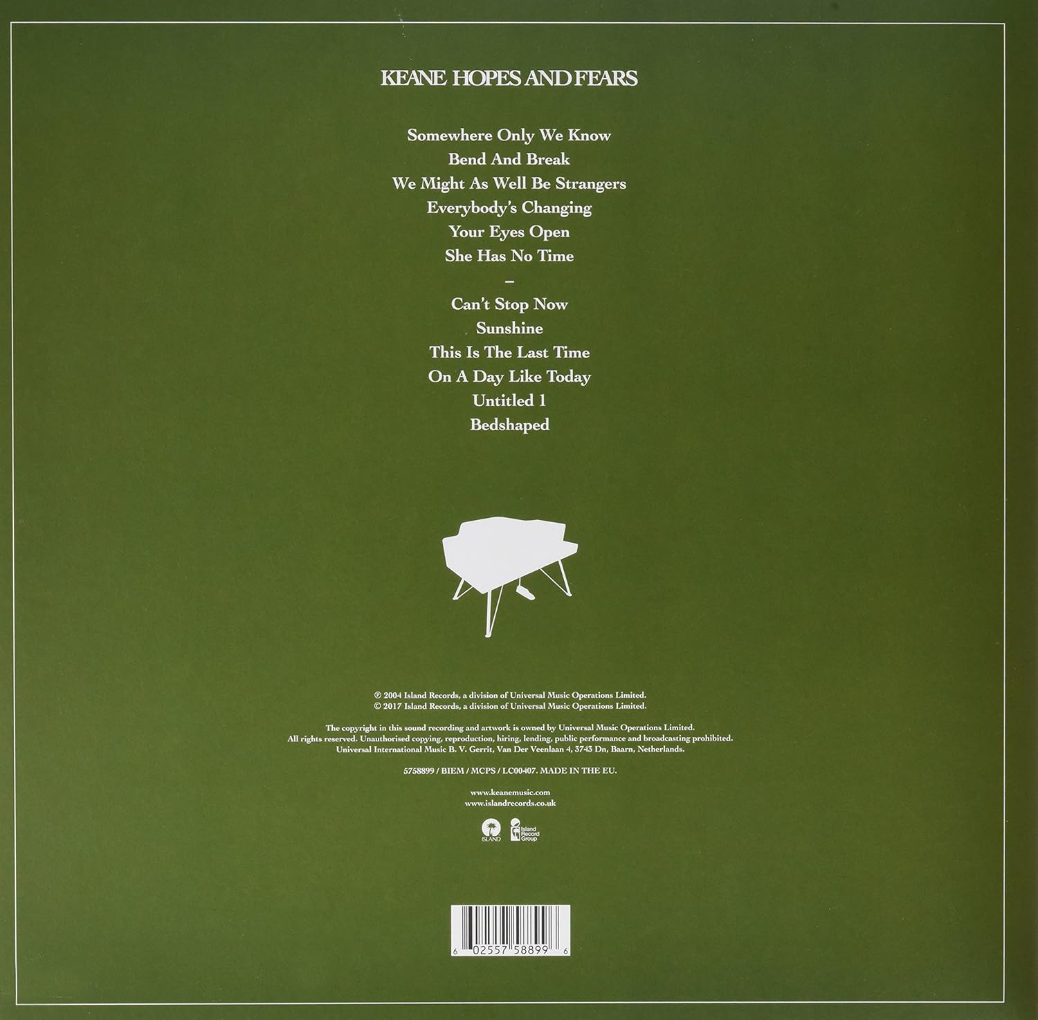 Keane - Hopes And Fears VINYL