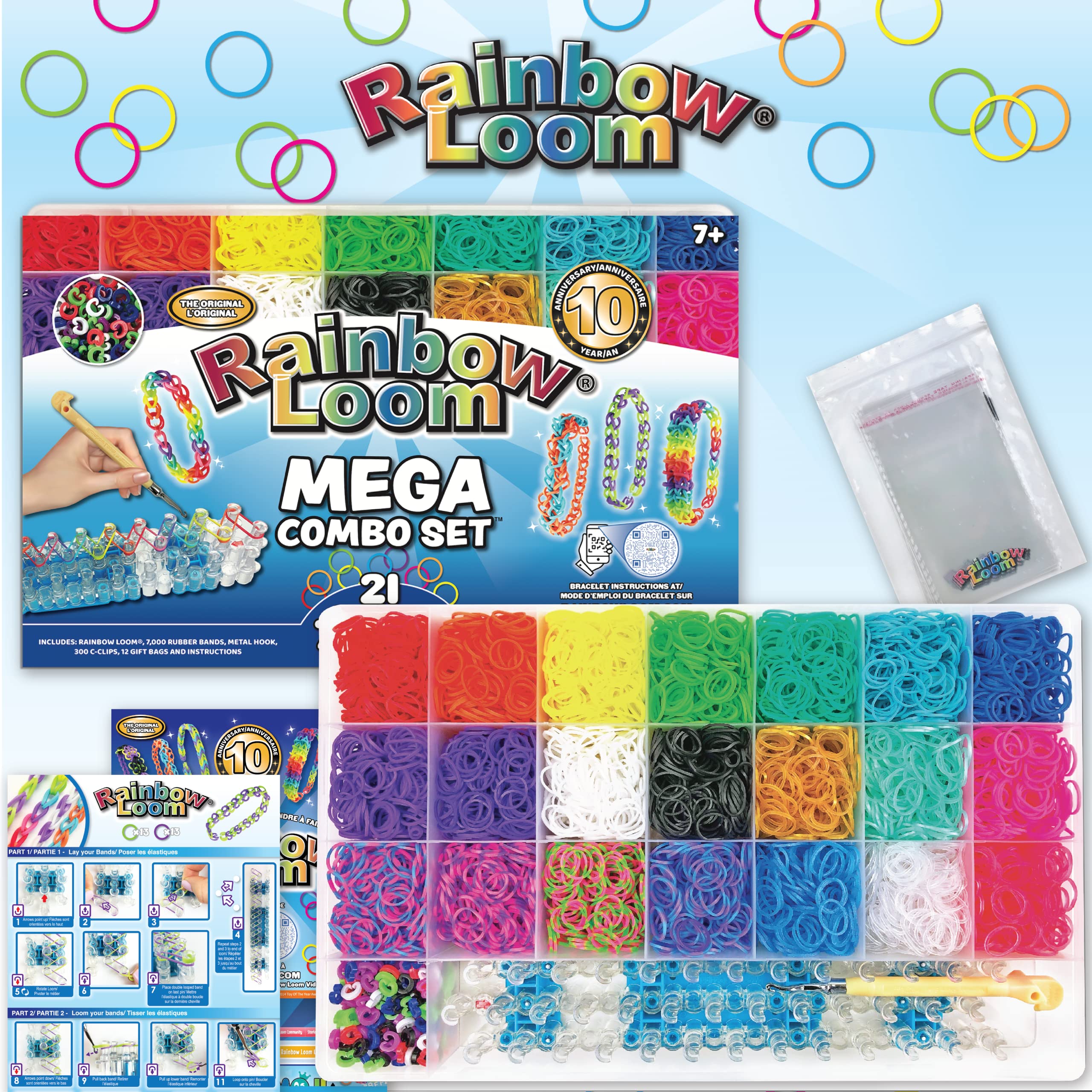 Rainbow Loom Mega Combo Loom Band Kit - 7000 Bands & 300 Clips for Kids 7+ 13