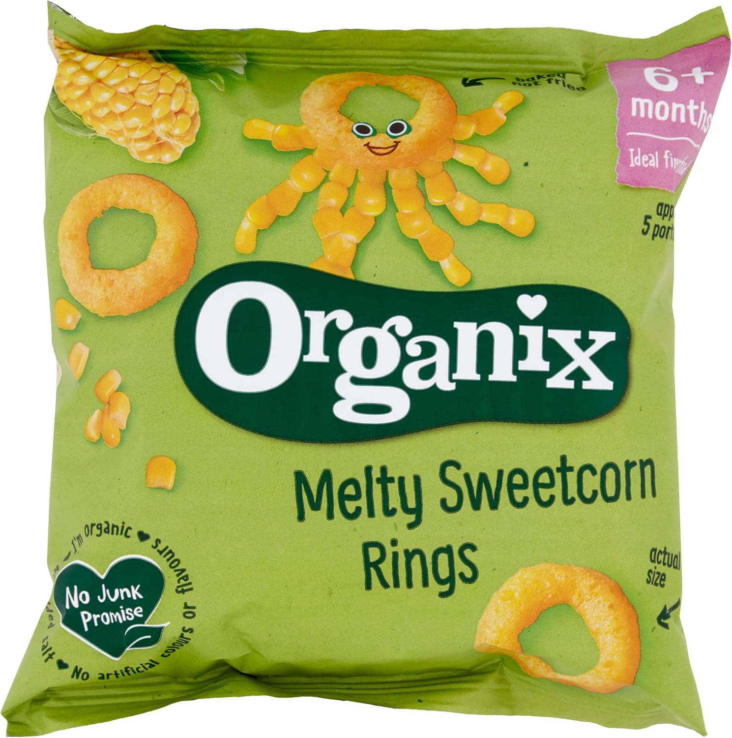 Organix Melty Sweetcorn Rings Organic Baby Finger Food Snack 20g (Pack of 8) 5