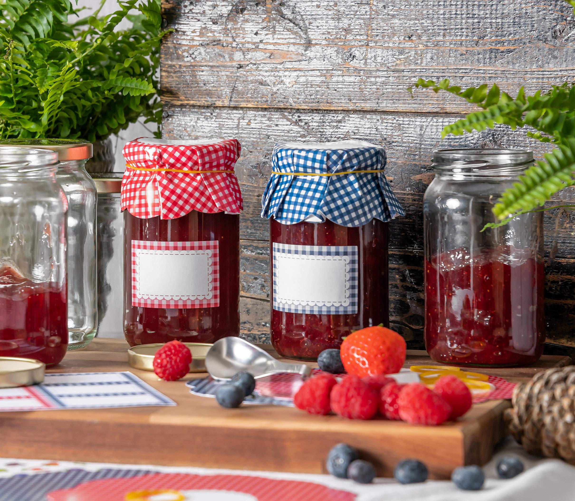 Tala Everyday Gingham Preserving Labels - Self-Adhesive Jar Labels for Homemade Goods | 30 Pack 3