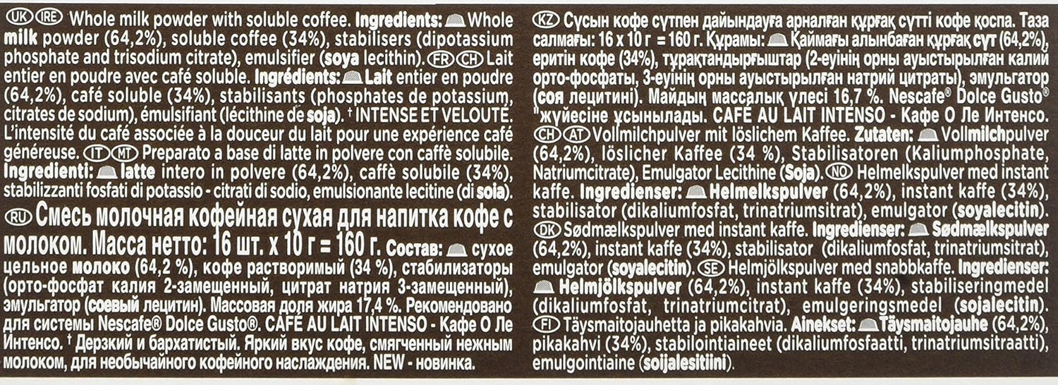 NESCAFÉ Dolce Gusto Café Au Lait Intenso Kaffeepads, 16 Kapseln (48 Portionen) 9