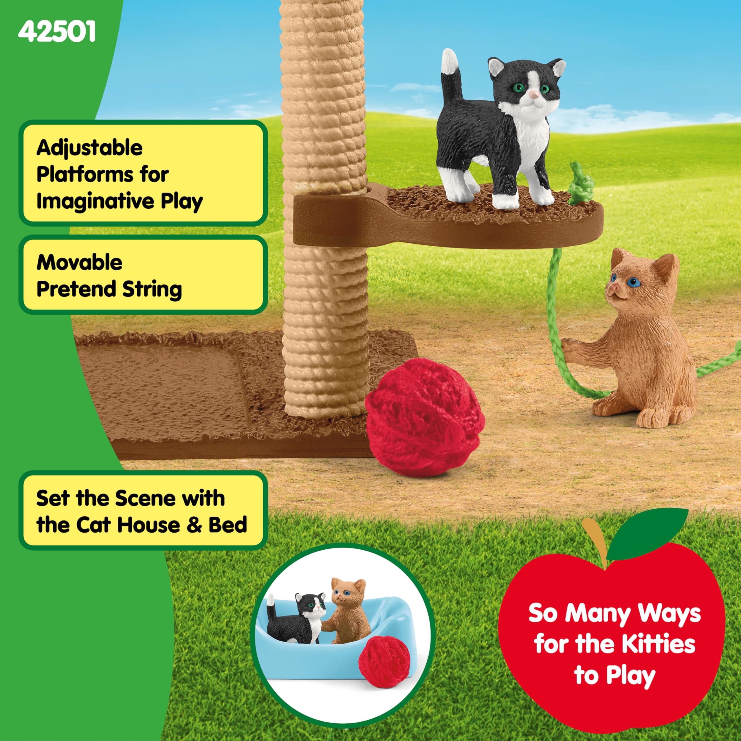 SCHLEICH Playtime for Cute Cats Farm World Playset - Imaginative Play for Kids 3+ 11