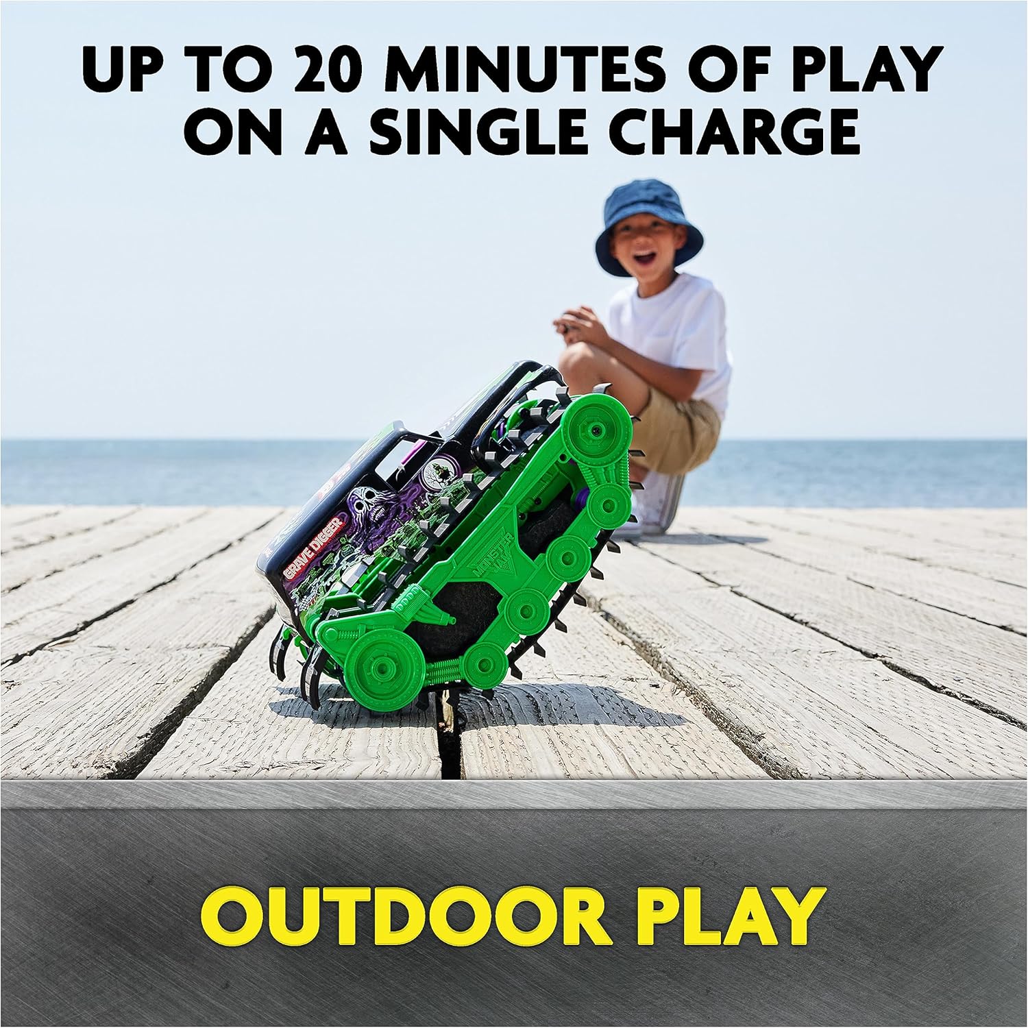 Monster Jam Grave Digger Trax - All-Terrain RC Vehicle for Kids 4+ 10