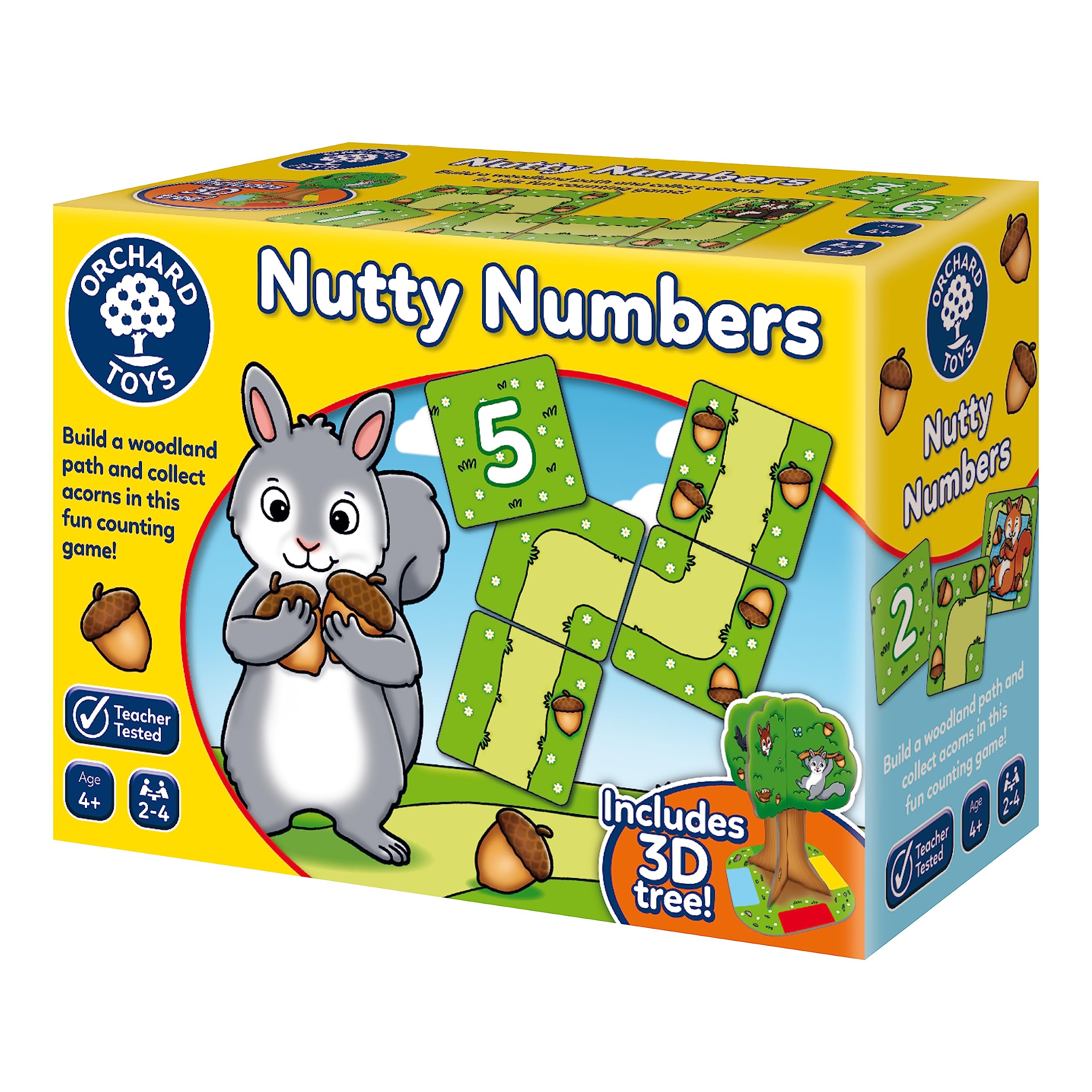 Orchard Toys Nutty Numbers Game - Educational Counting & Number Recognition for Ages 4+