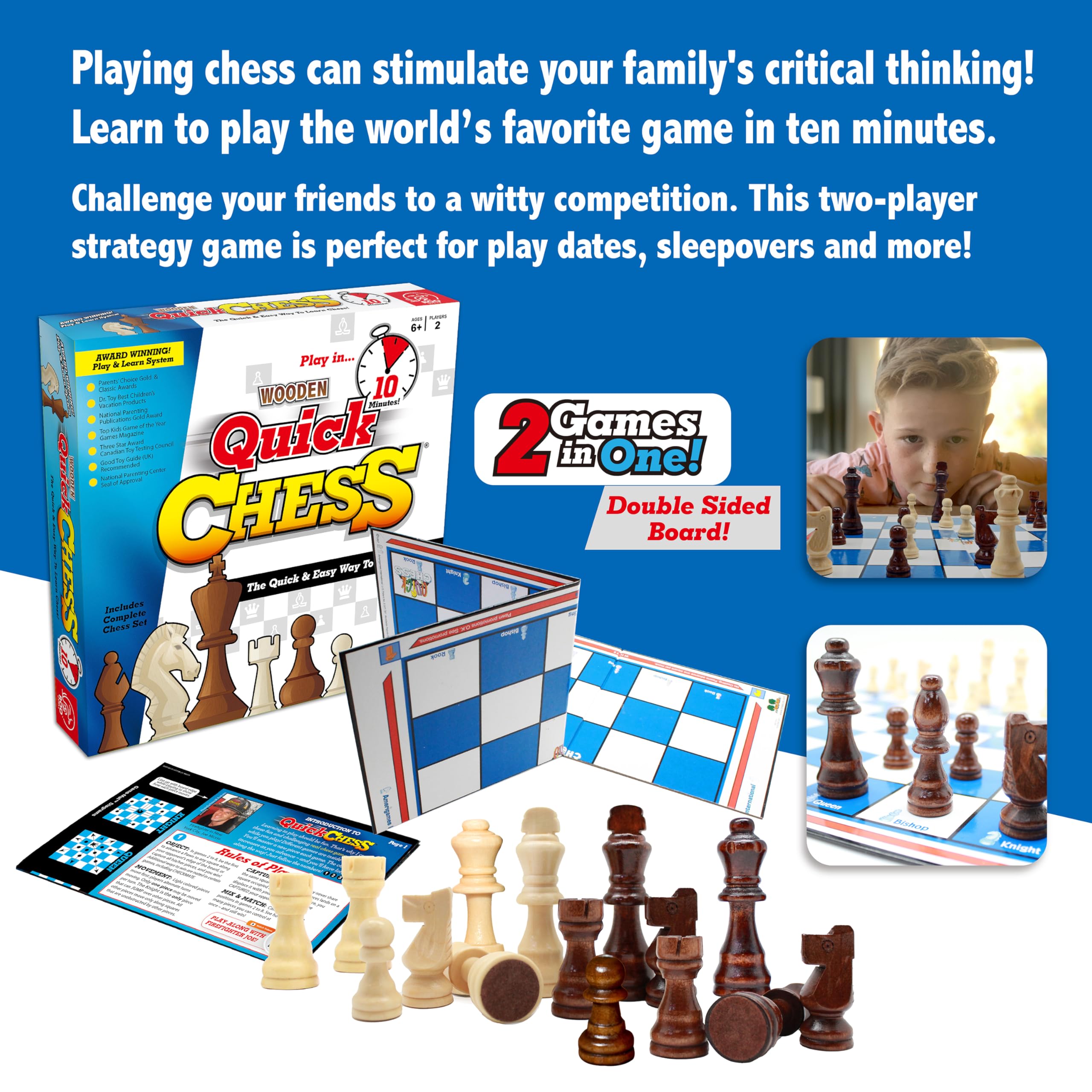 Roo Games Quick Chess - Learn Chess in a Flash! 8 Mini-Games on a Wooden Board 11