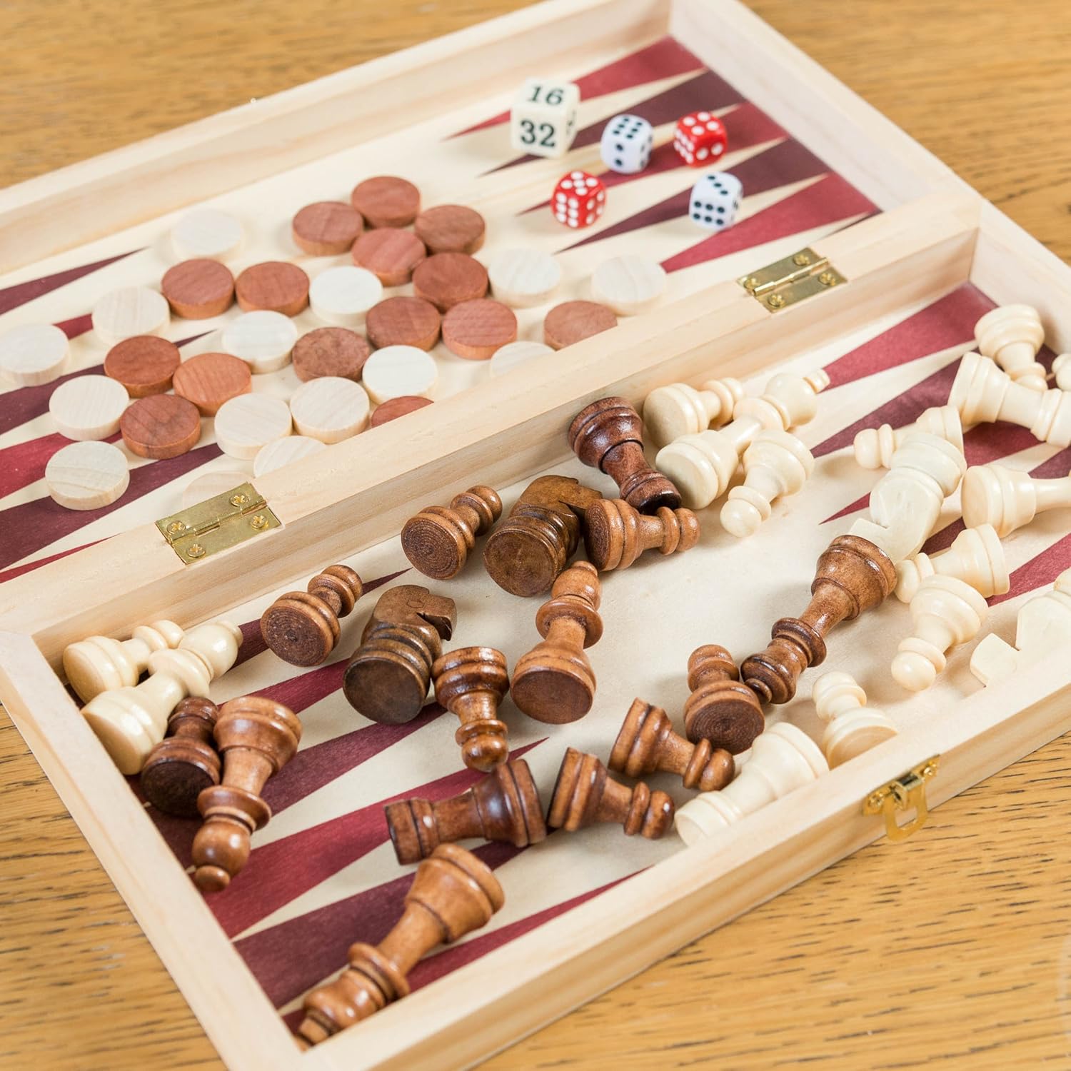 Toyrific Chess, Draughts And Backgammon Game Board, 3-in-1 Board Games for Kids 10