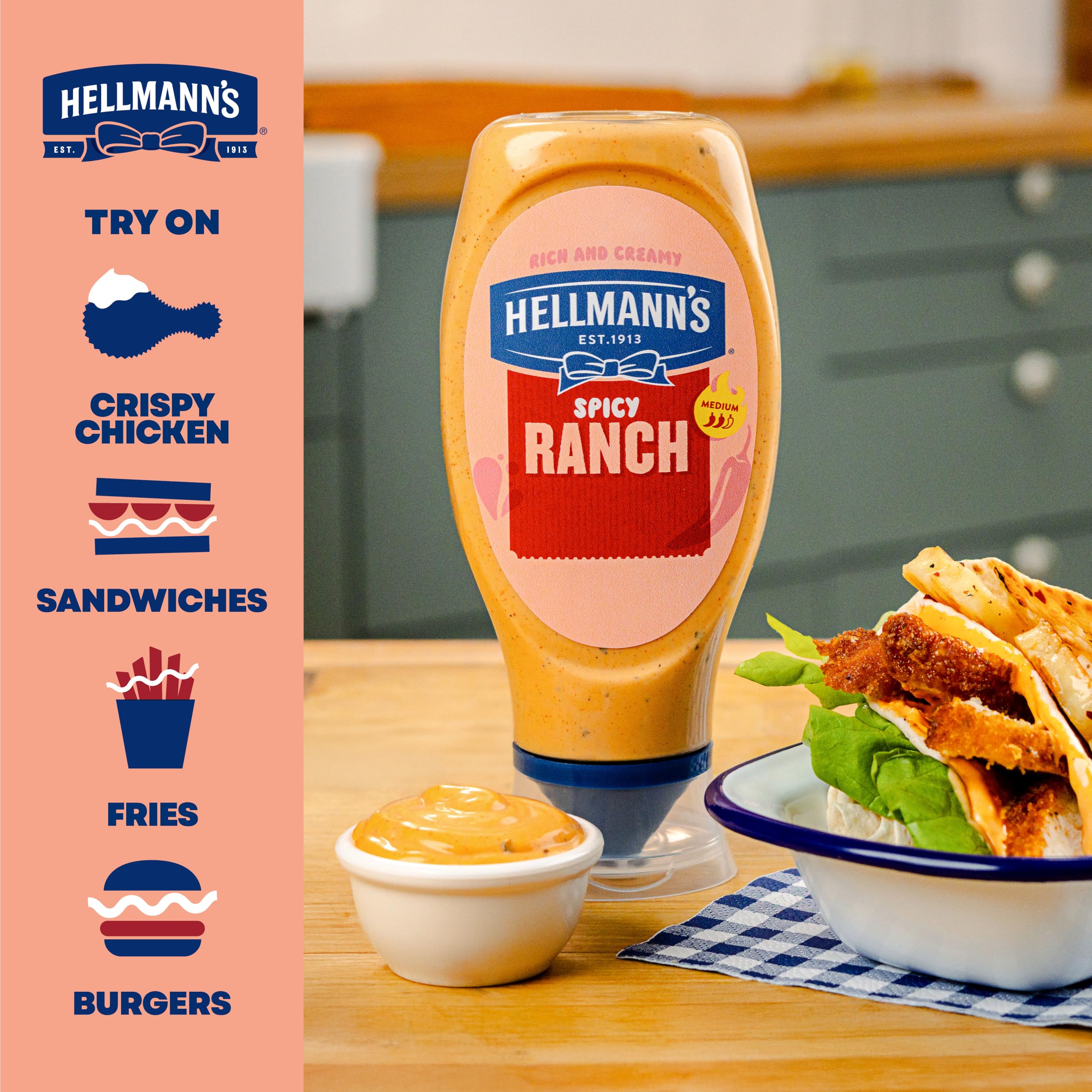Hellmann's Spicy Ranch Sauce with Buttermilk & Chillies | 430 ml Bottle 5