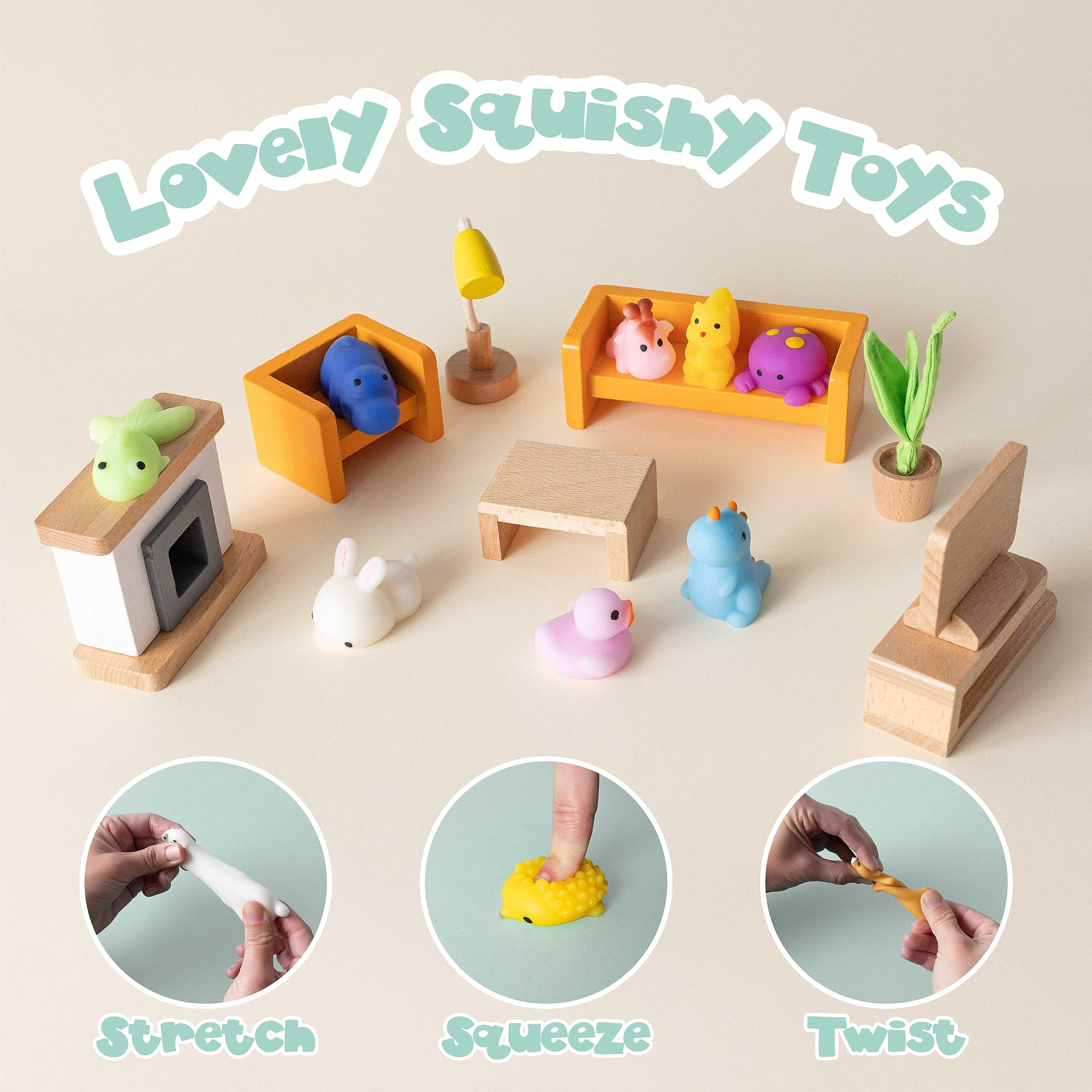 Mochi Squishy Toys - Pack of 80 Unique Squishies for Kids Party Favors 6