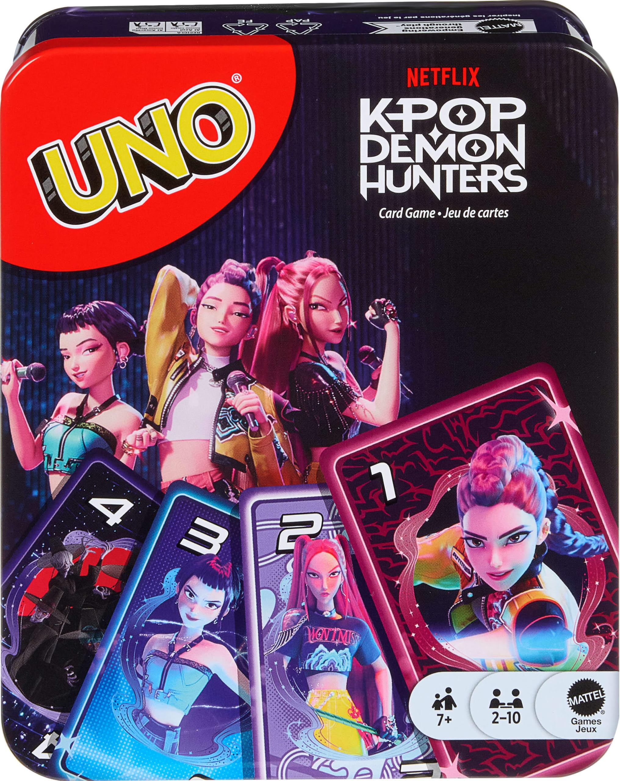 Juegos Mattel UNO KPop Demon Hunters Card Game - 2-10 Players, Ages 7+