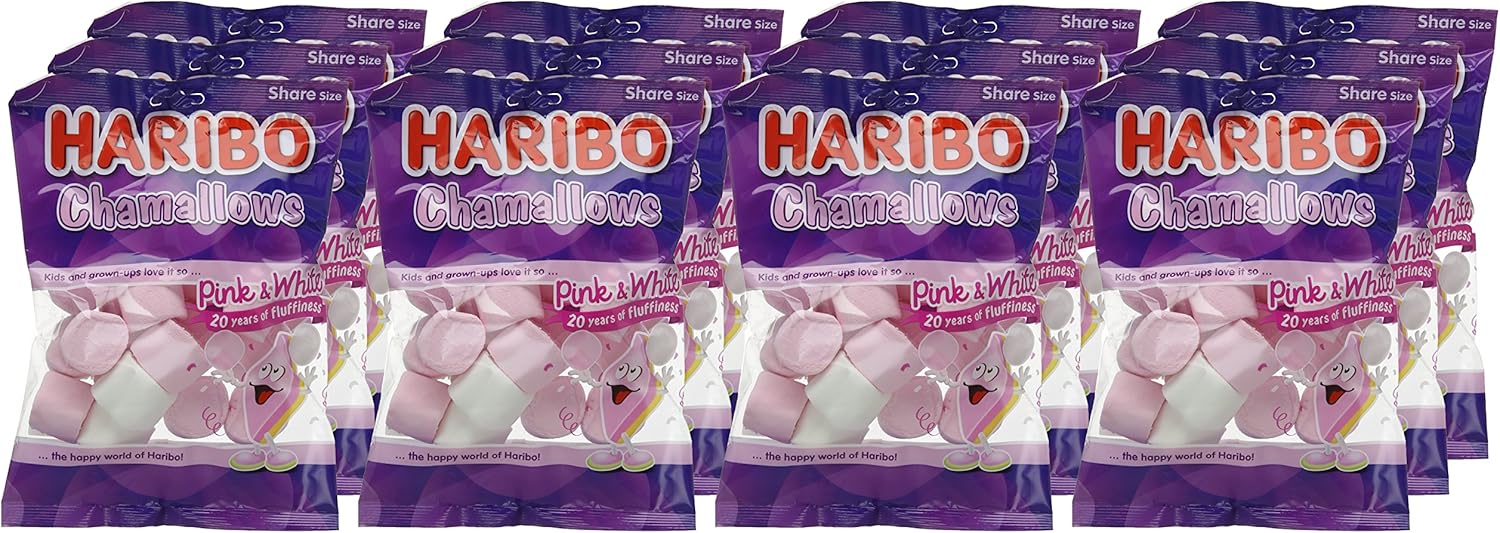HARIBO Rosa und weiße Marshmallows, 1,7 kg, Süßigkeiten in Großpackungen, 140 g x 12 Packungen 5