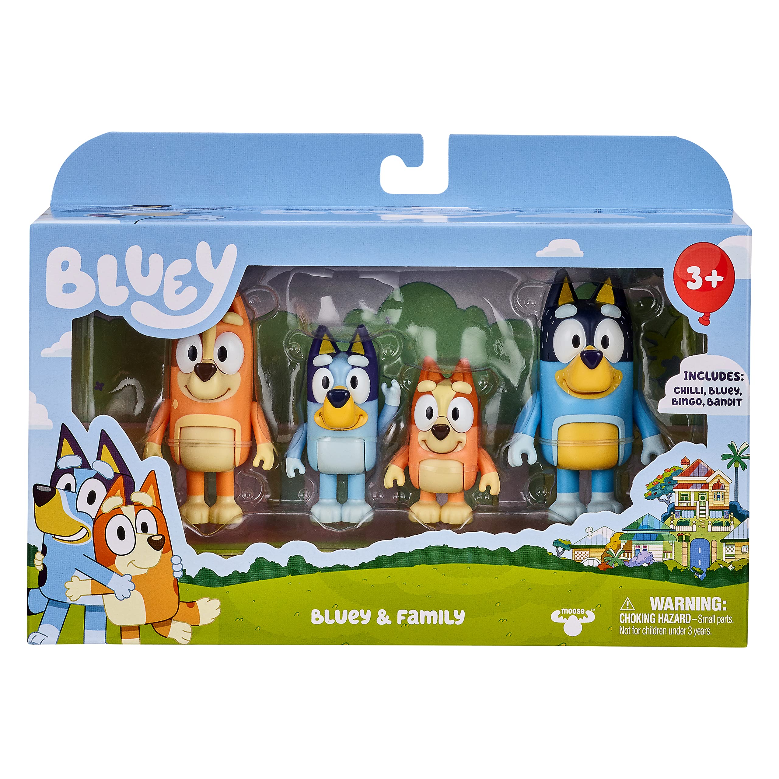 Bluey Family 4-Pack Figurines - Poseable Characters for Imaginative Play 3