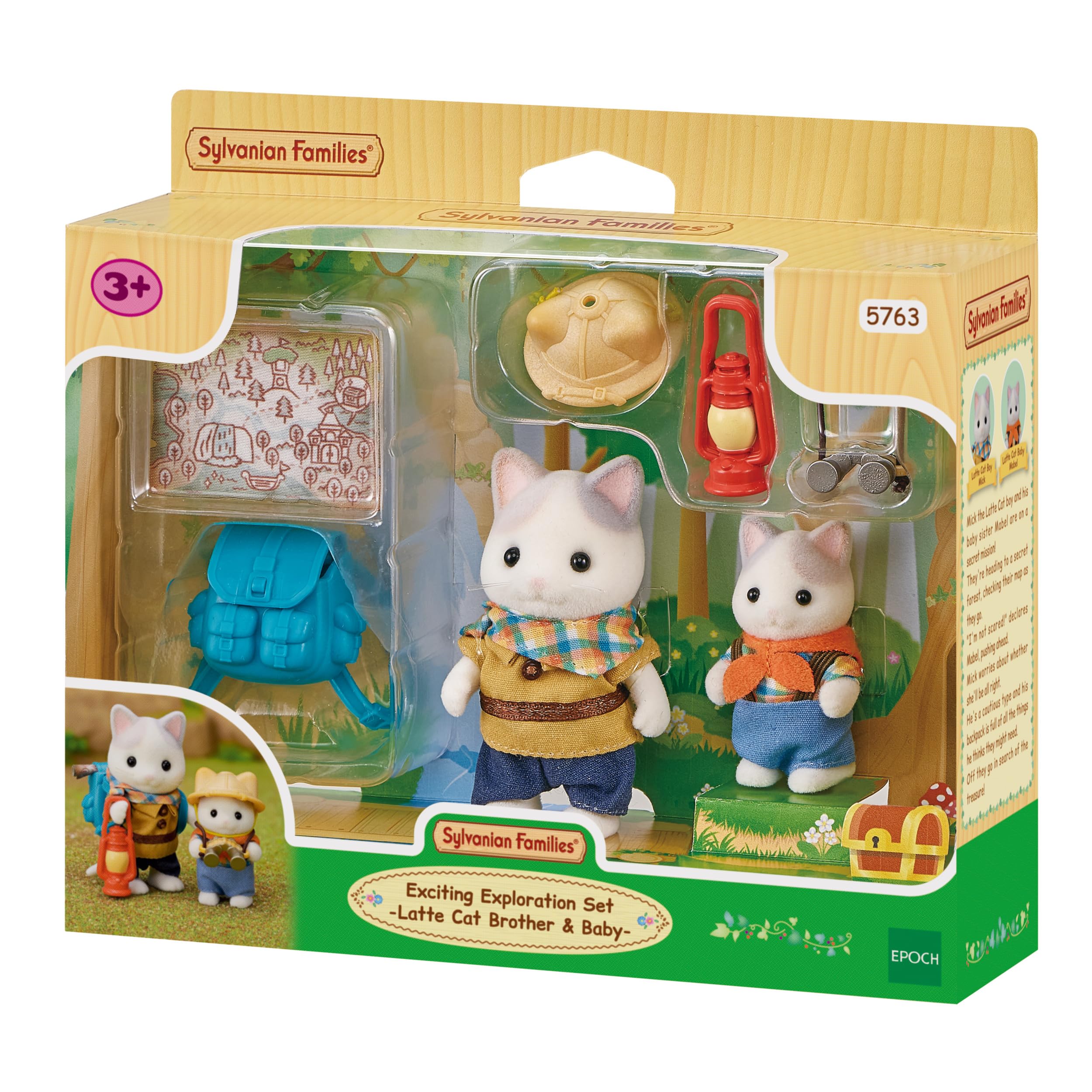 Sylvanian Families 5763 Exciting Exploration Set - Latte Cat Brother & Baby | Ages 3+ 1
