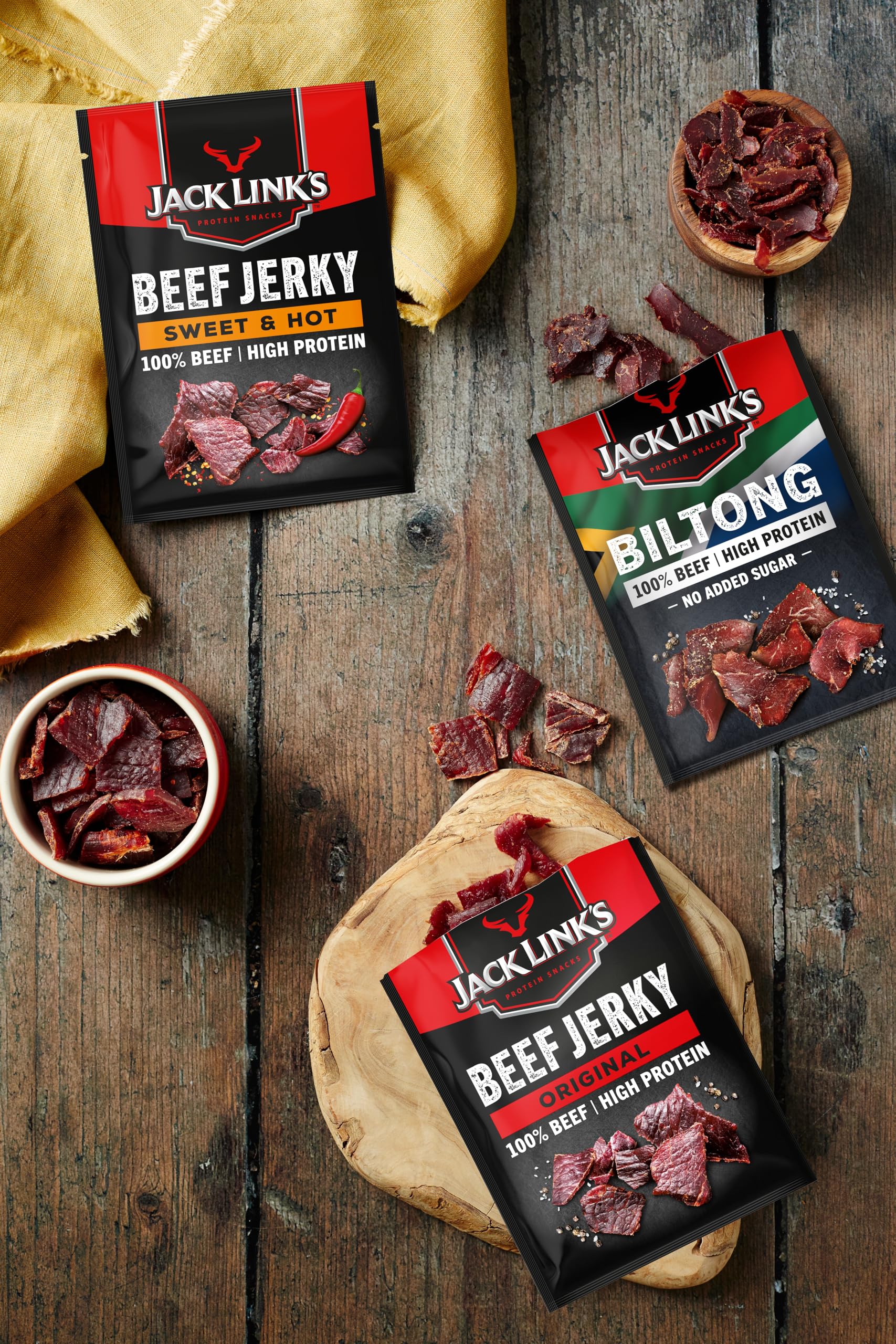 Jack Link's Beef Jerky Sweet & Hot, 12-Pack (12 x 40g), Dried Meat Snack High in Protein 6
