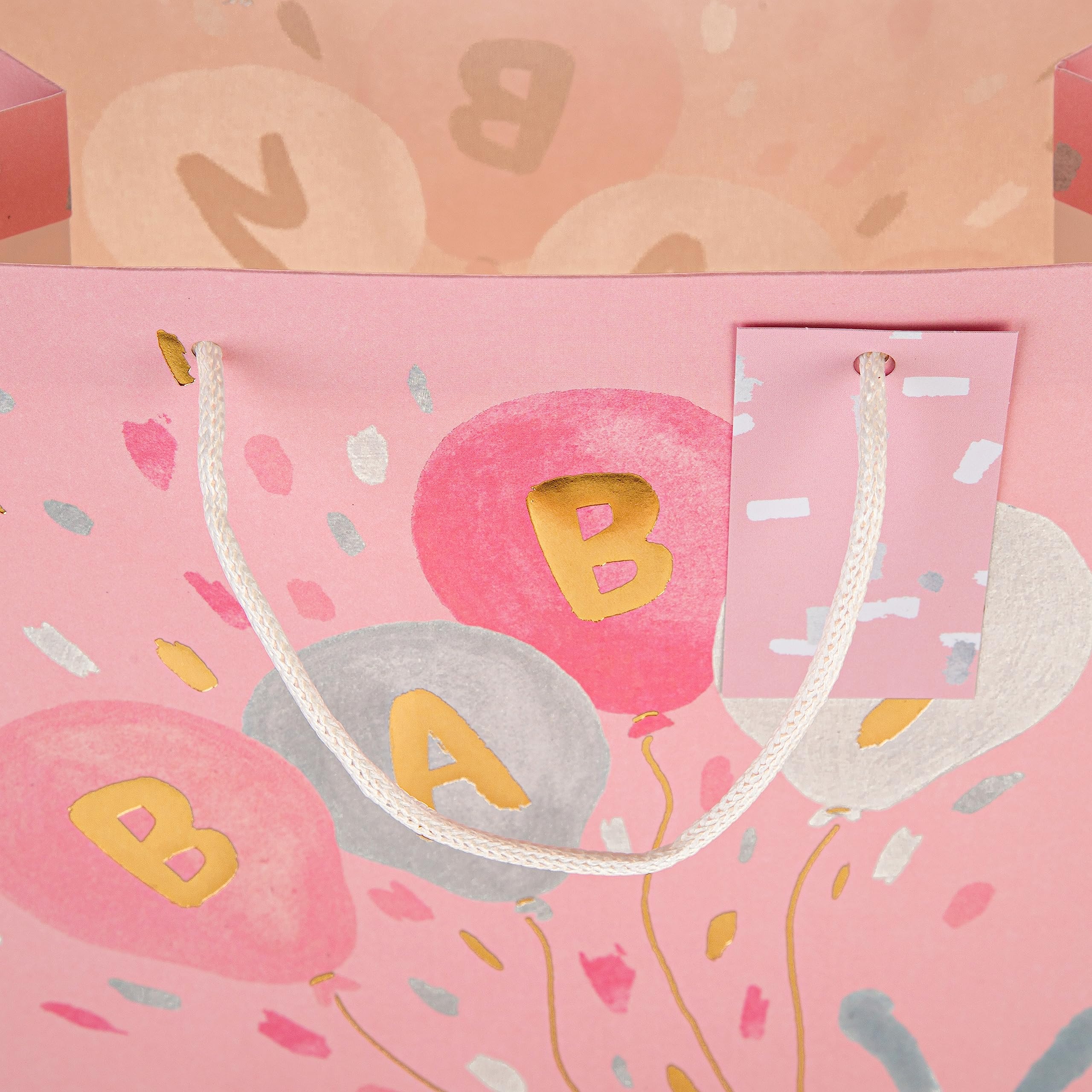 Hallmark New Baby Large Gift Bag - Pink Rabbit Design | H33cm x W26.5cm 4