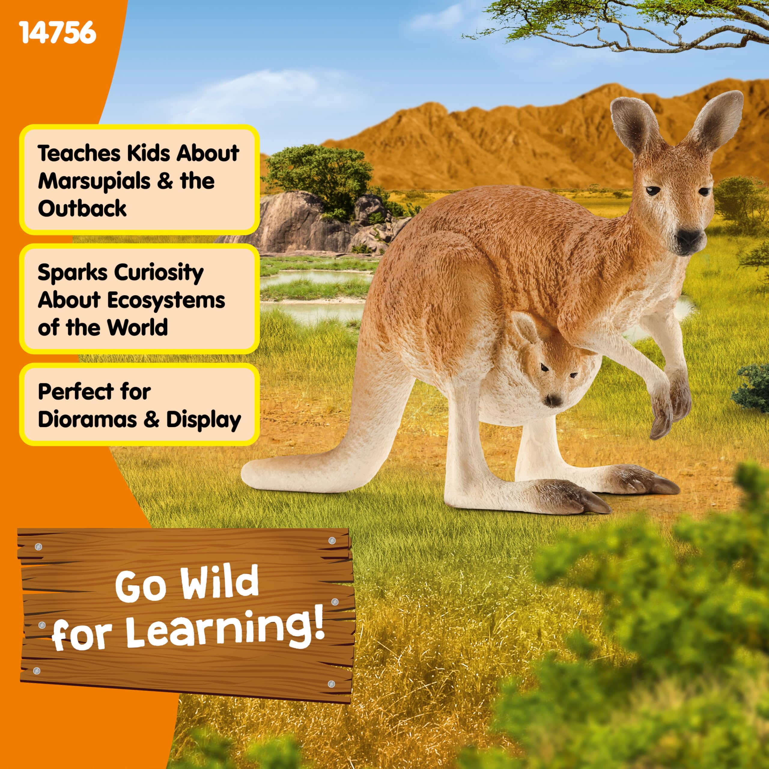 Schleich 14756 Kangaroo - Realistic Wildlife Figurine for Imaginative Play 8