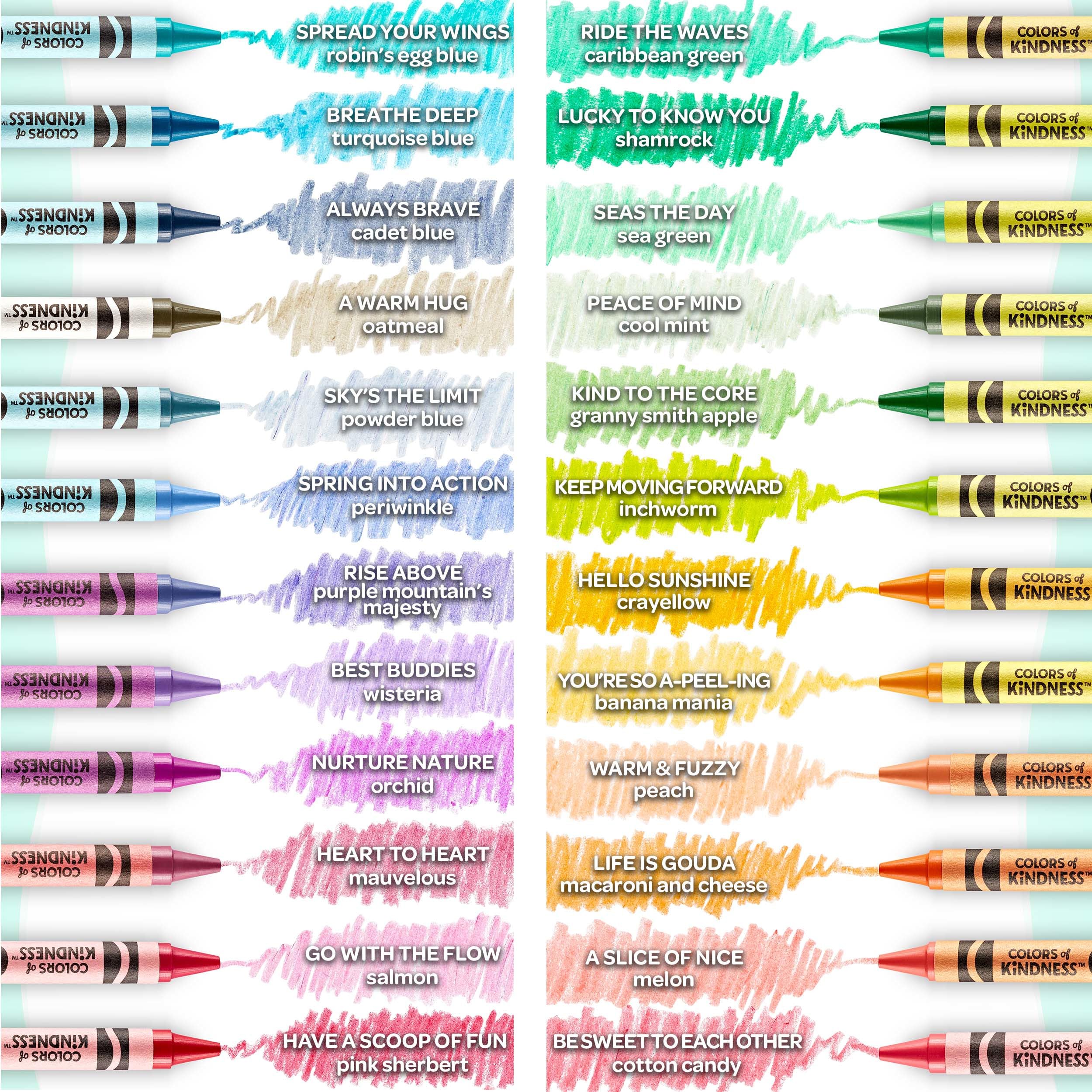 CRAYOLA Colours of Kindness Crayons - 24 Assorted Colors with Special-Edition Names 6