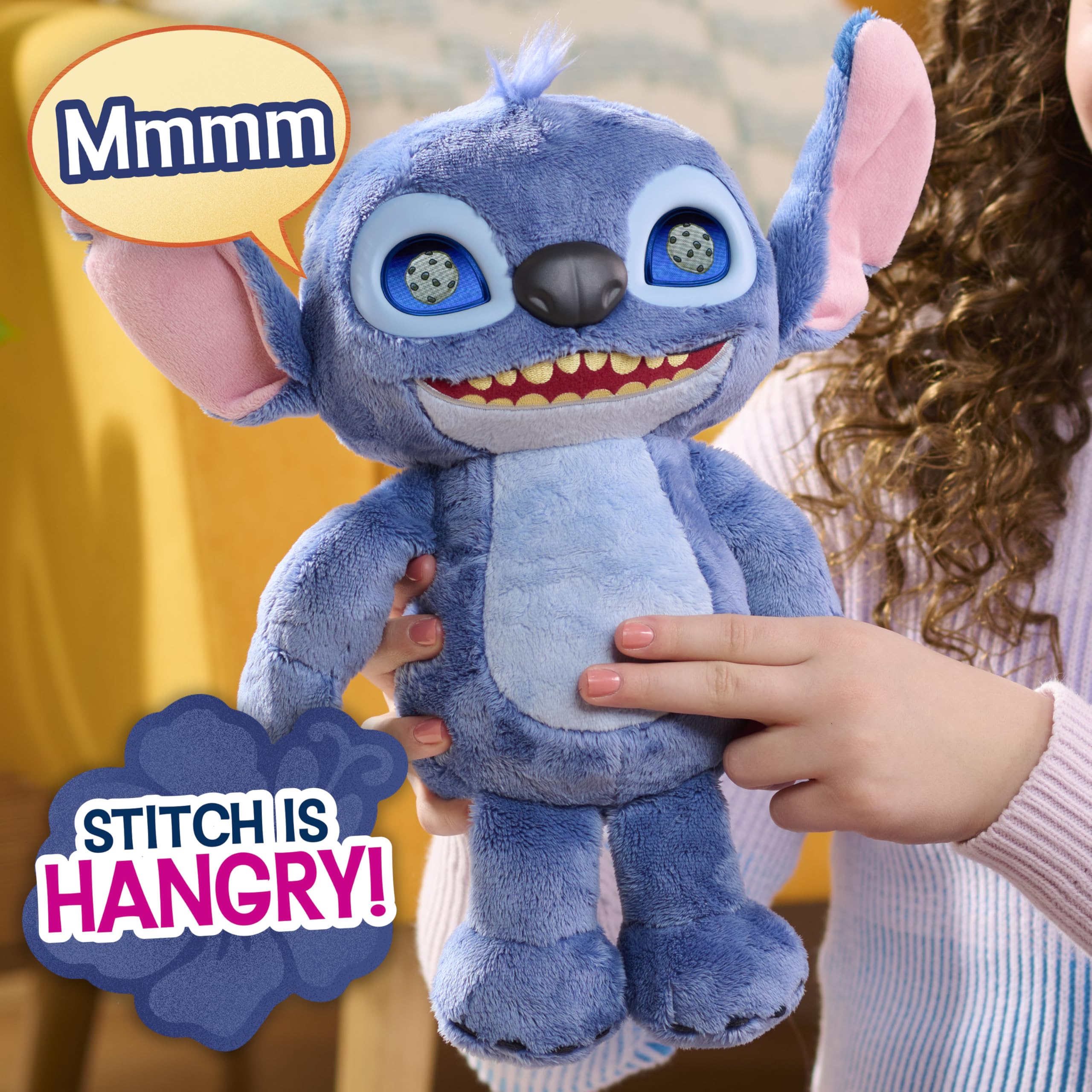 Just Play Many Moods of Stitch Plush Toy - Interactive Light-Up Eyes & Sounds, Ages 3+ 4
