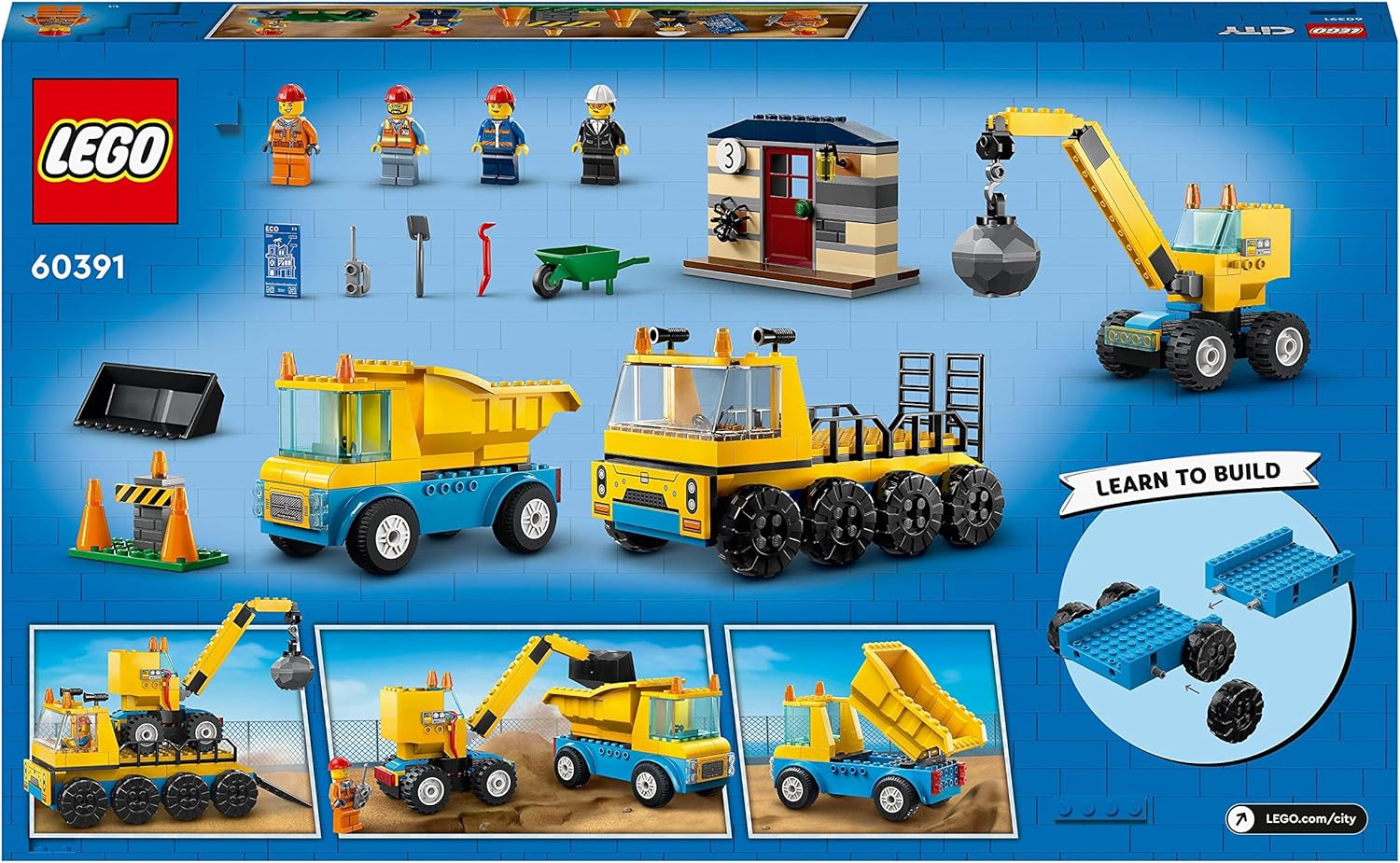 LEGO 60391 City Construction Trucks and Wrecking Ball Crane Playset - 4+ Years 7