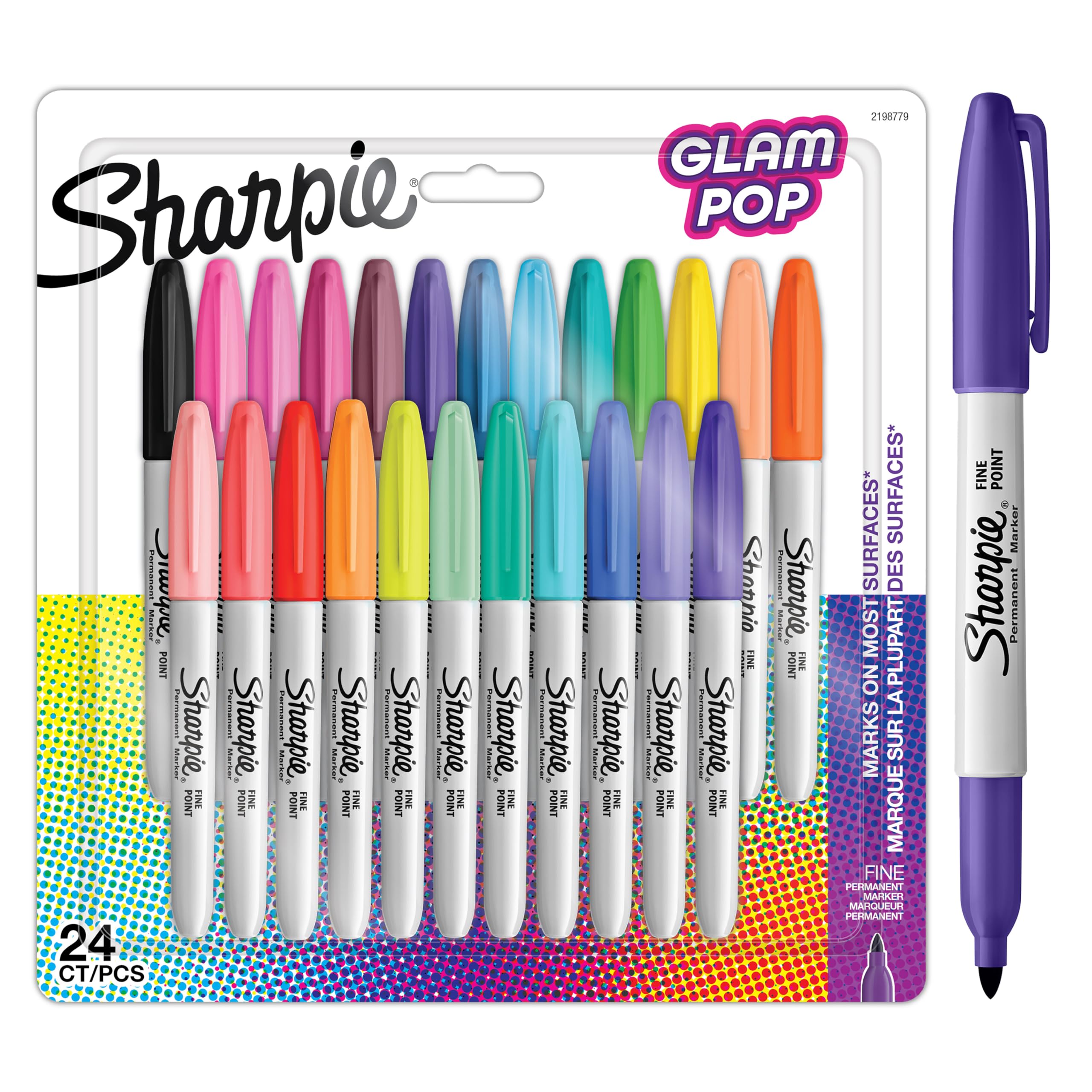 Sharpie Glam Pop Permanent Markers | Fine Point for Bold Details | Assorted